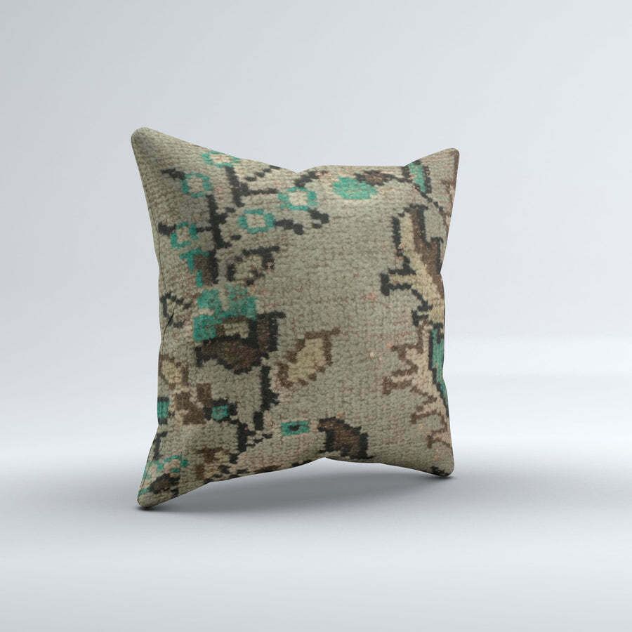 Carpet Cushion Cover, Pillow Case 40x40 Cm Turkish Kilim, Handmade 40927 photo for sale