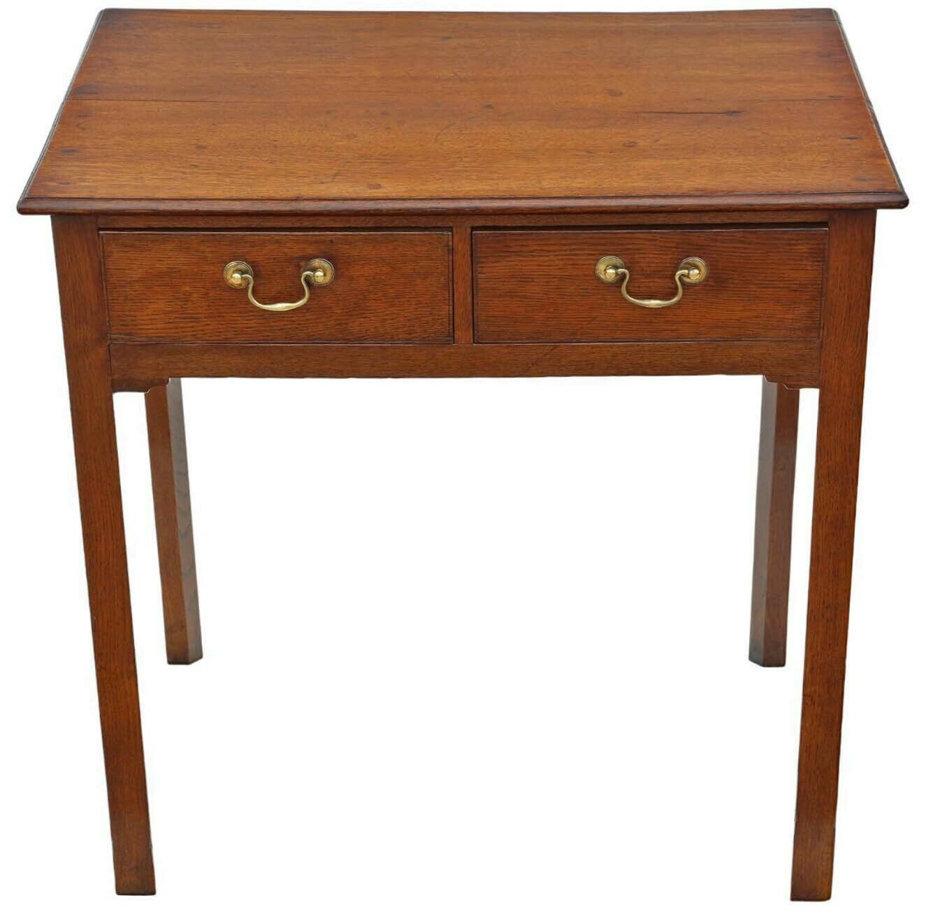 Fine Quality Antique Oak Writing Table   19th Century Desk Side Dressing photo furniture