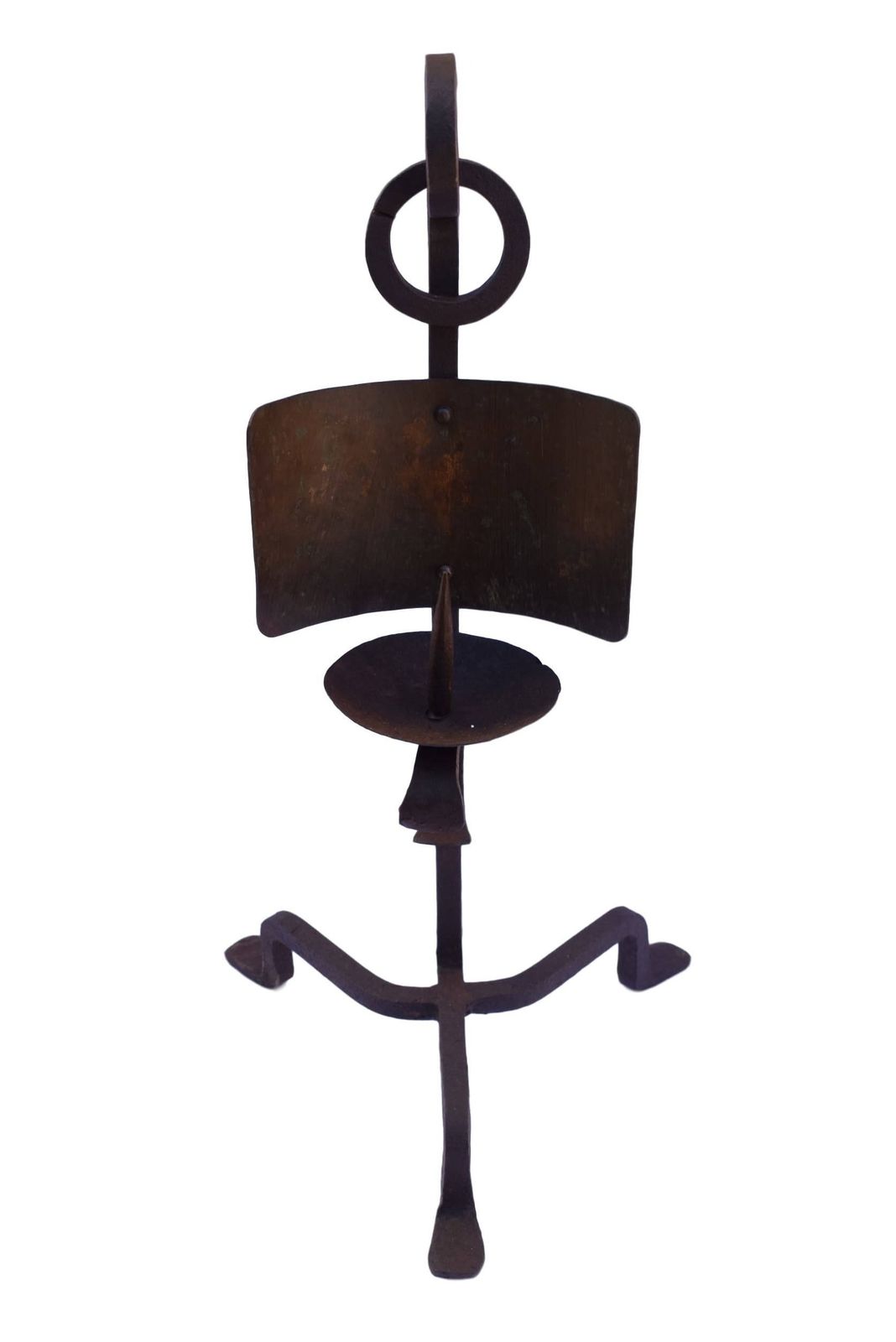 French Antique Gothic Wrought Iron Candle Holder Candlestick   Church Candelabra Spike   Arts & Crafts Floor Standing Candle Stick Holders photo Home Decor
