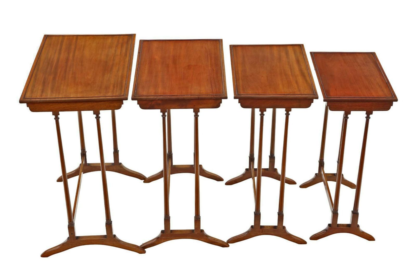 Fine Quality Antique Mahogany Nest Of Four Side Occasional Tables   Circa 1920 photo Furniture