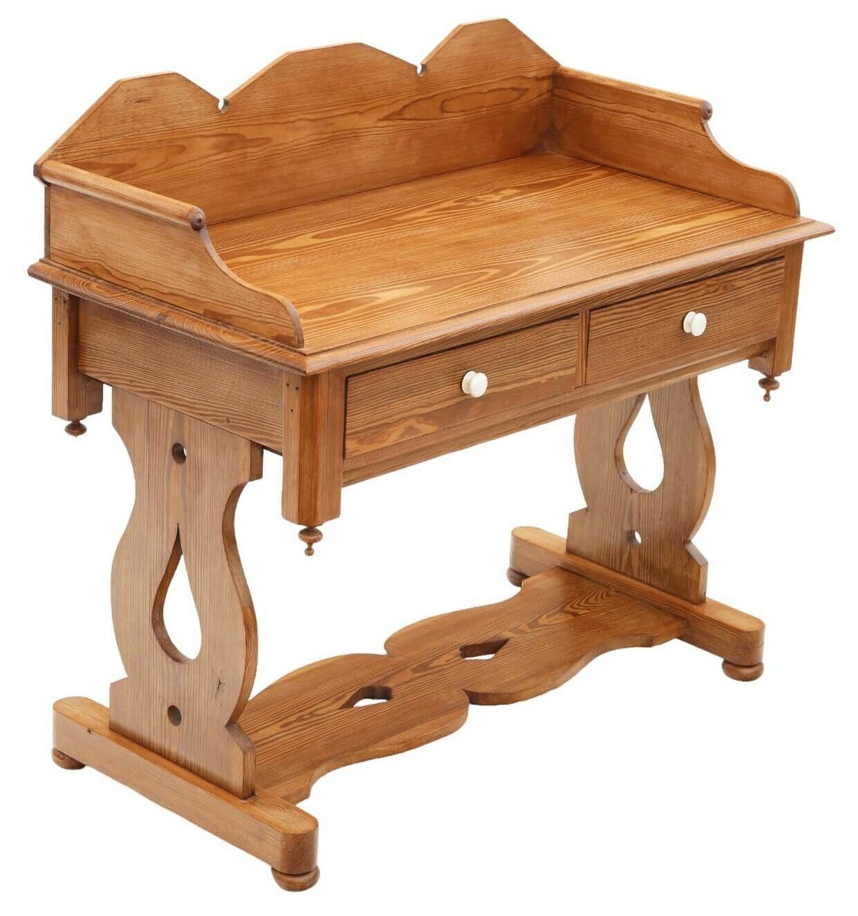 High Quality Antique Victorian Gothic Pitch Pine Washstand Writing Side Dressing Table Desk   19th Century photo furniture
