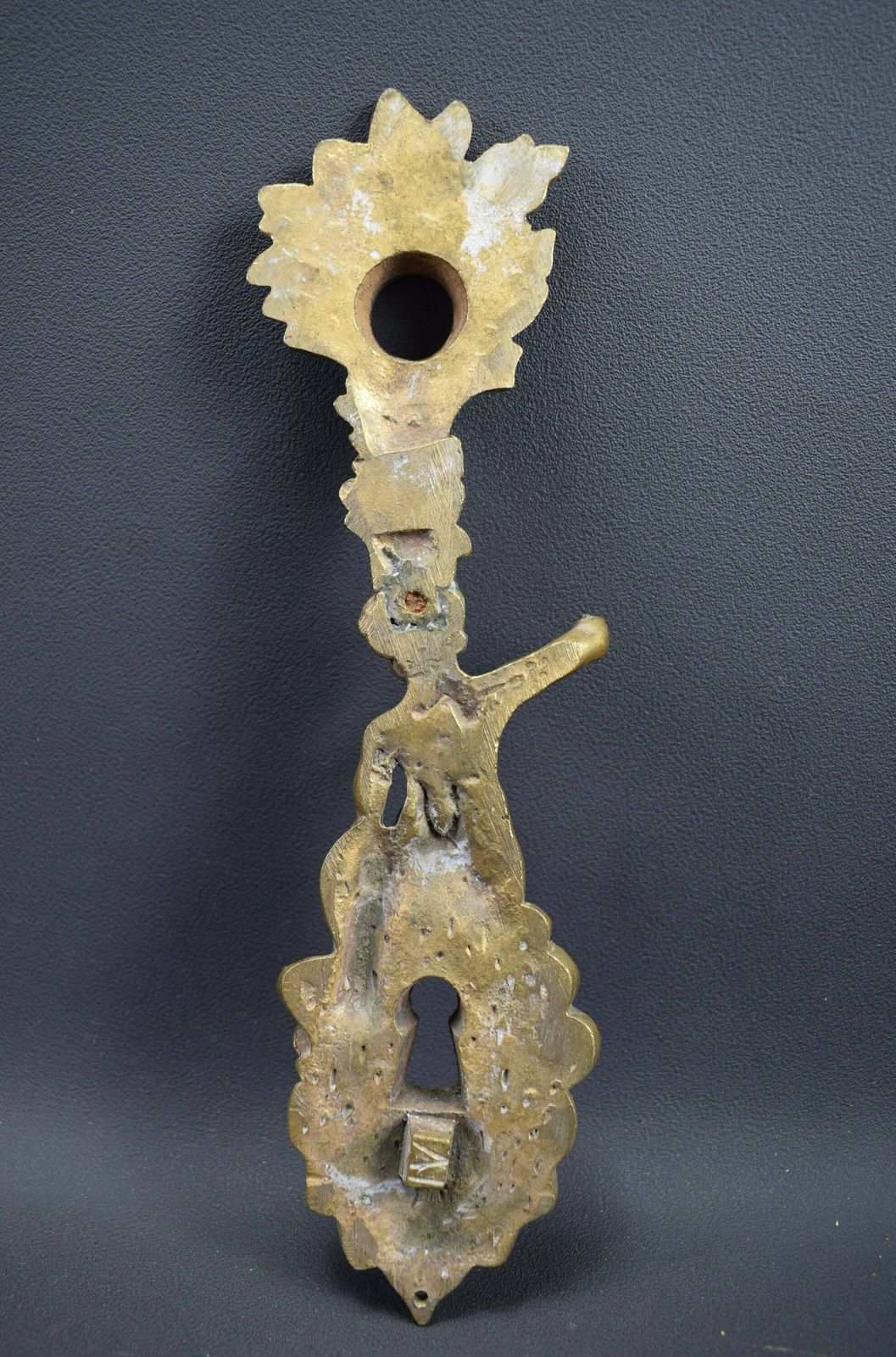 Antique French Bronze Angel Putto Door Back Plates Knob 18th photo buy