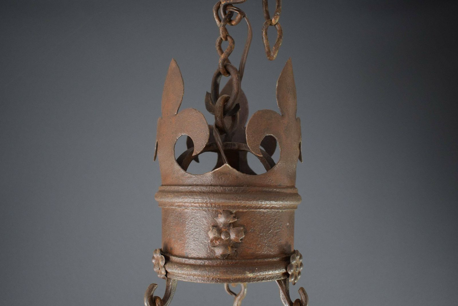 French Antique Large Chandelier High Period Wrought Iron photo buy