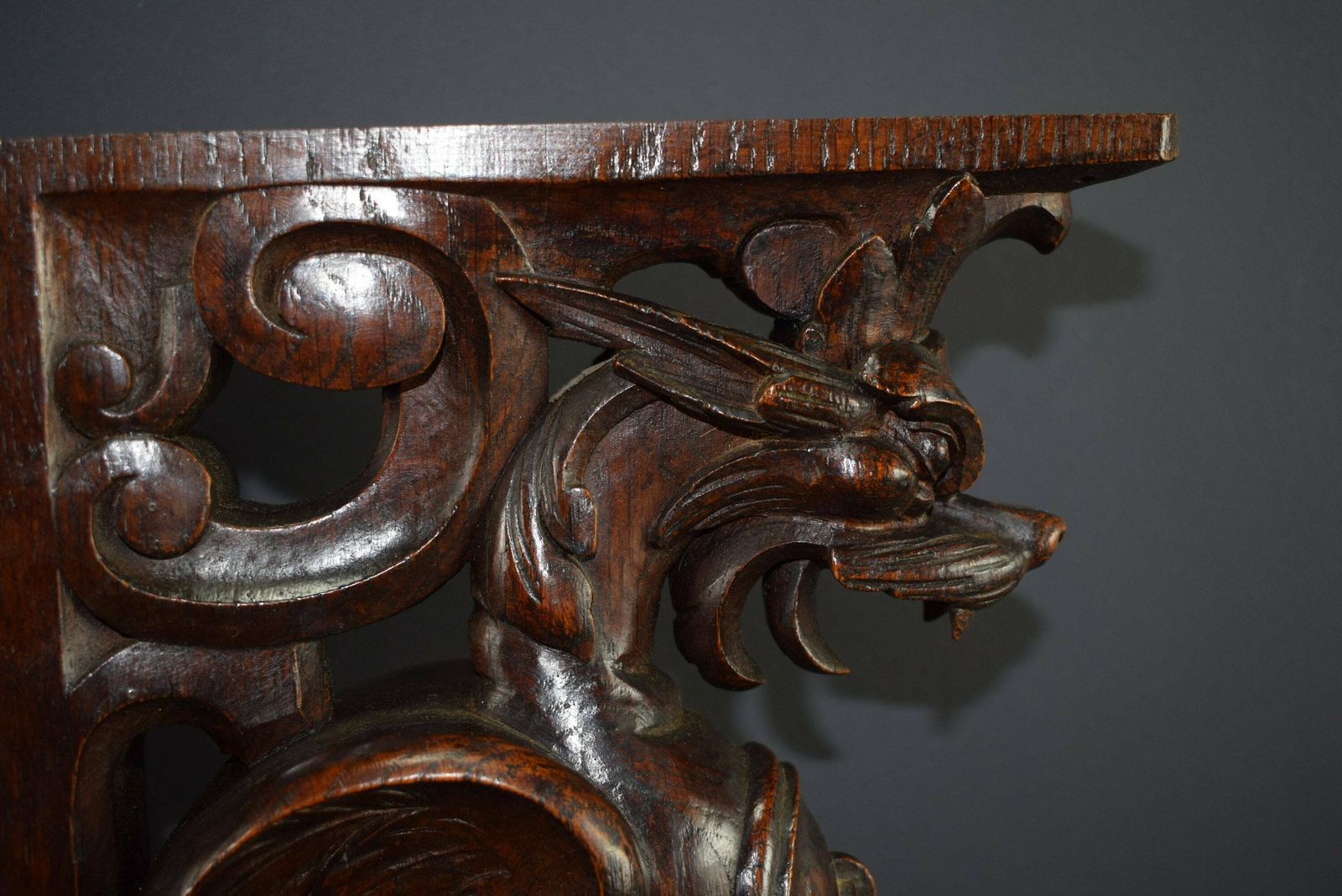 19th French Pair Of Carved Wooden Console Chimera photo for sale