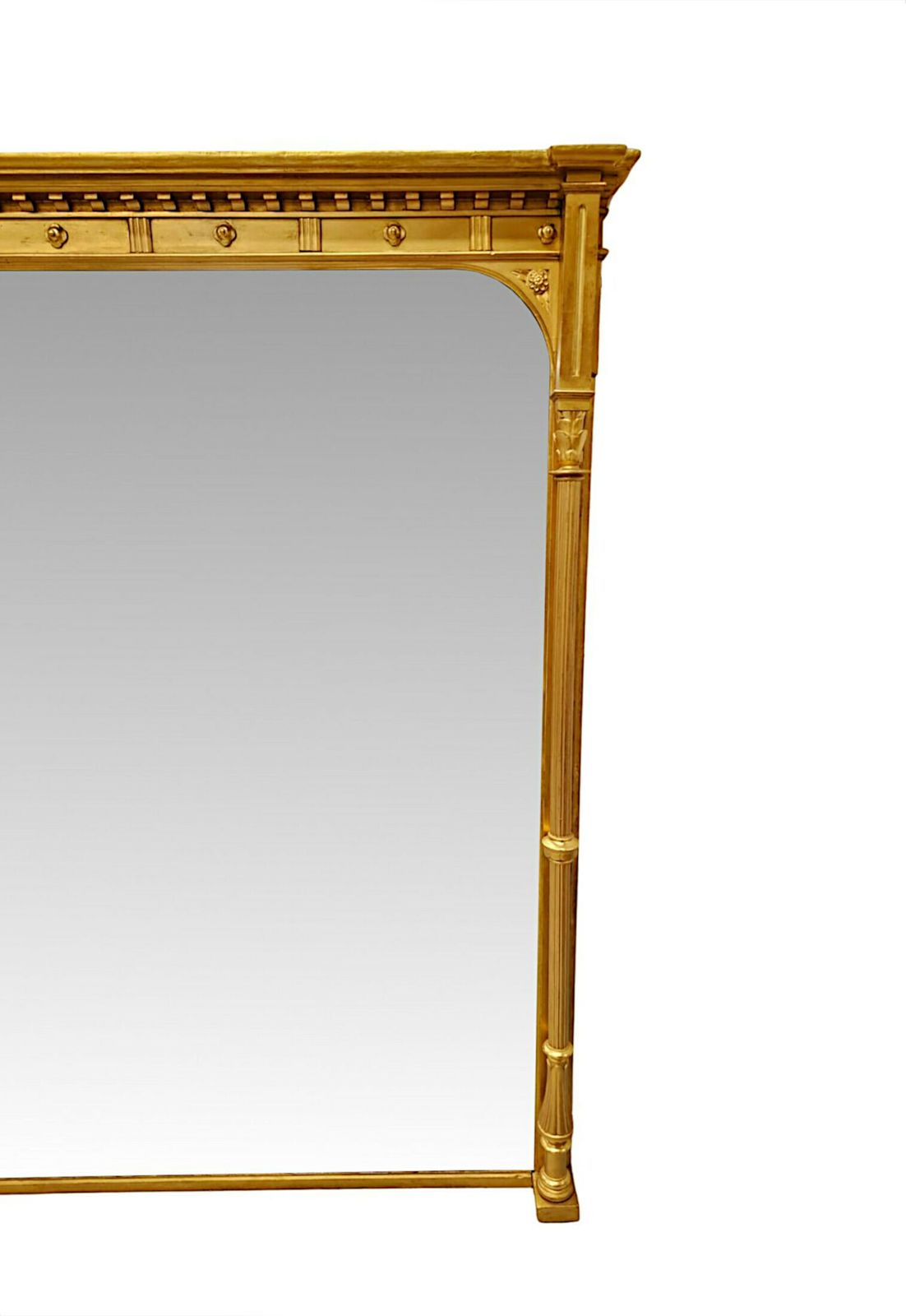 A Very Fine And Large 19th Century Giltwood Overmantel Mirror photo for sale