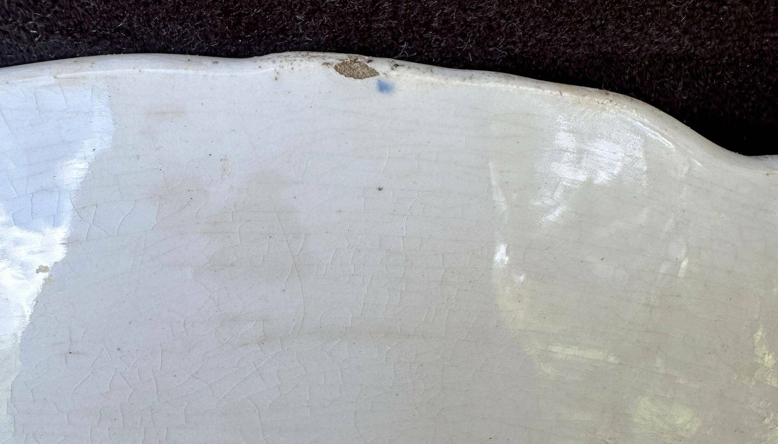 Rare French Antique Longwy "Bengali" Model Majolica Scalloped Oyster Plate photo vintage