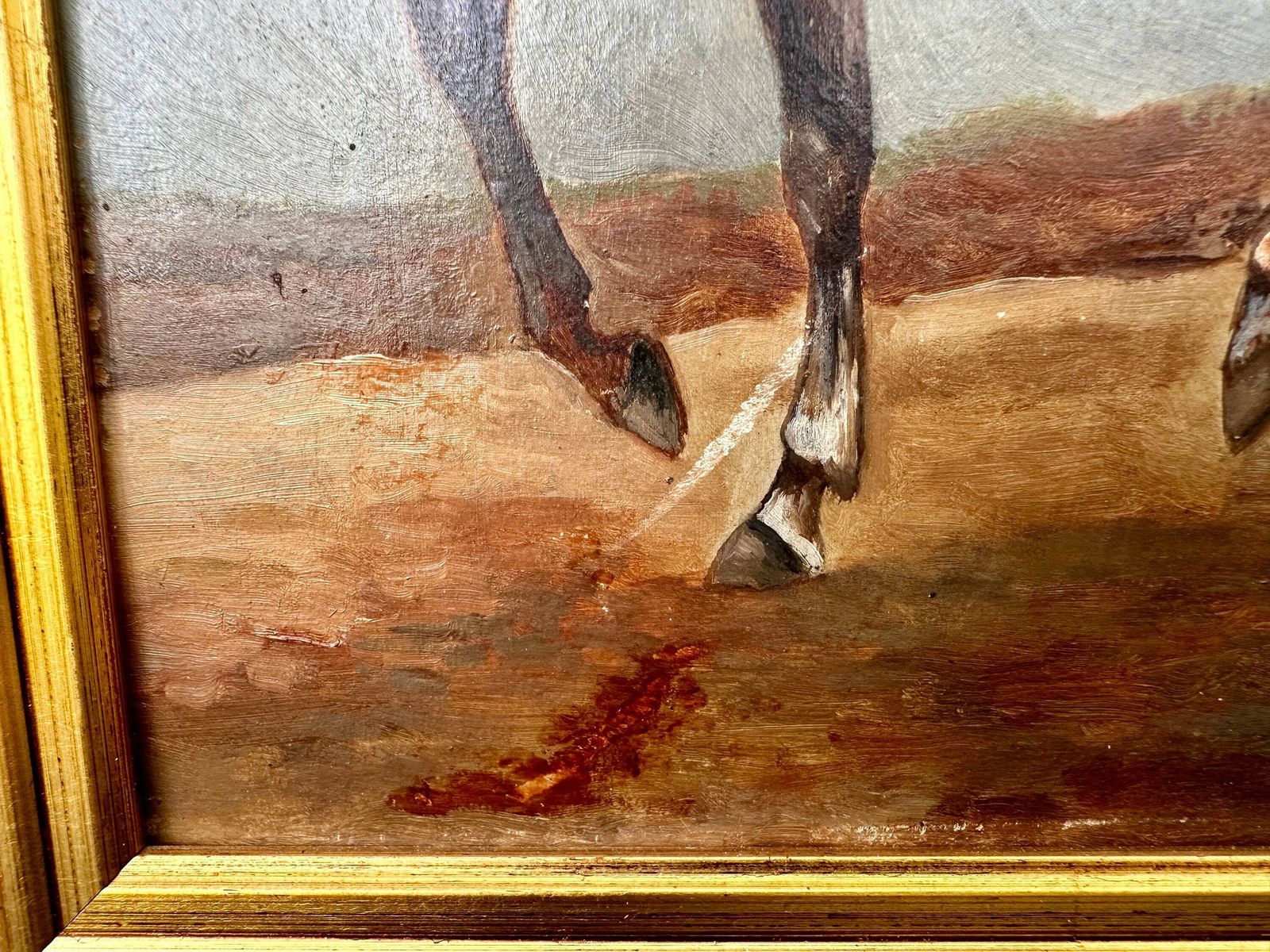 Antique French Oil Painting On Board Admiral Empire Horse 19th photo buy