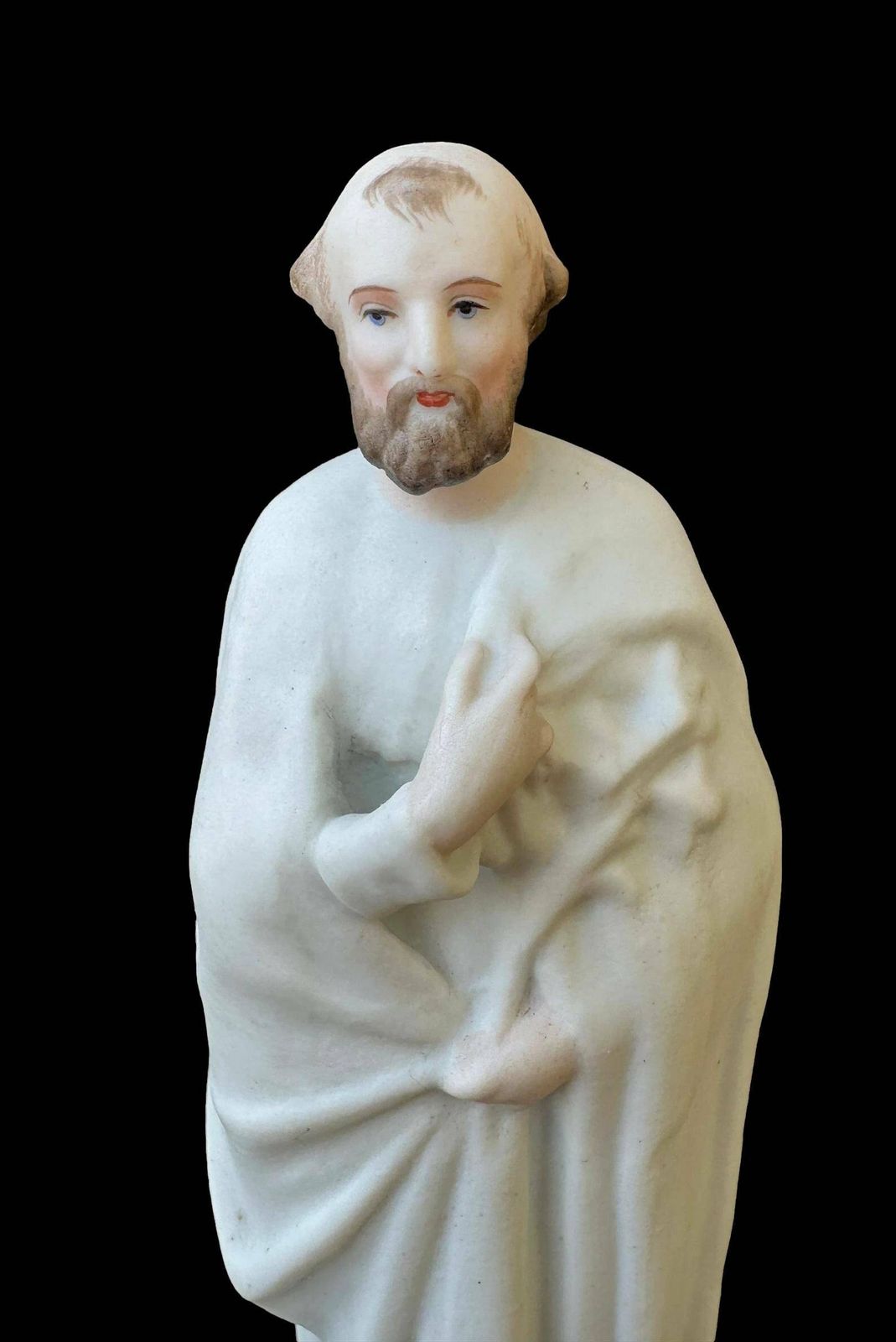 Antique French Saint Joseph Paris Porcelain Statue Figurine 19th photo Home Decor
