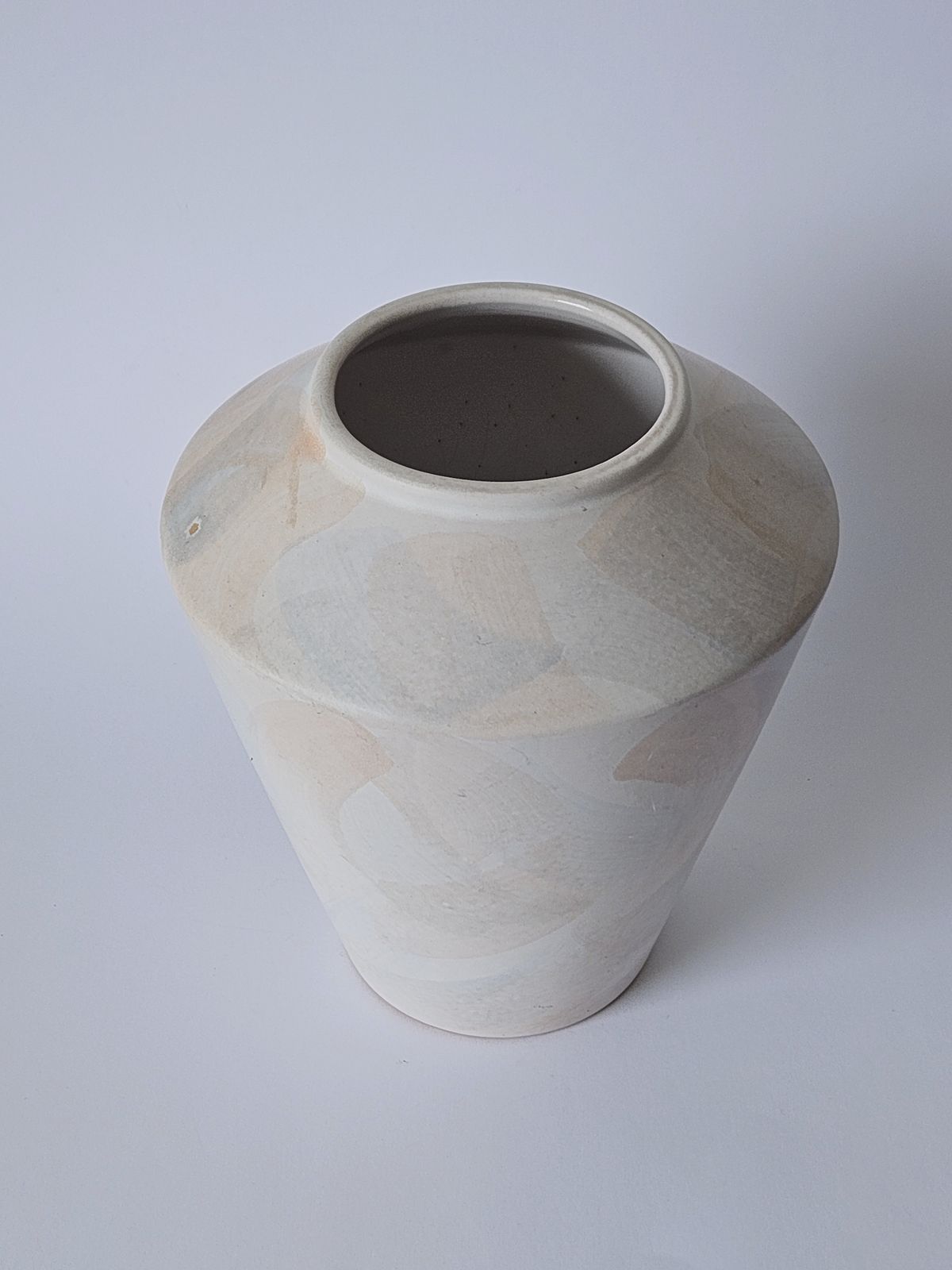 Pair Of Neutral 1980s Paintbrush Vases photo vinterior