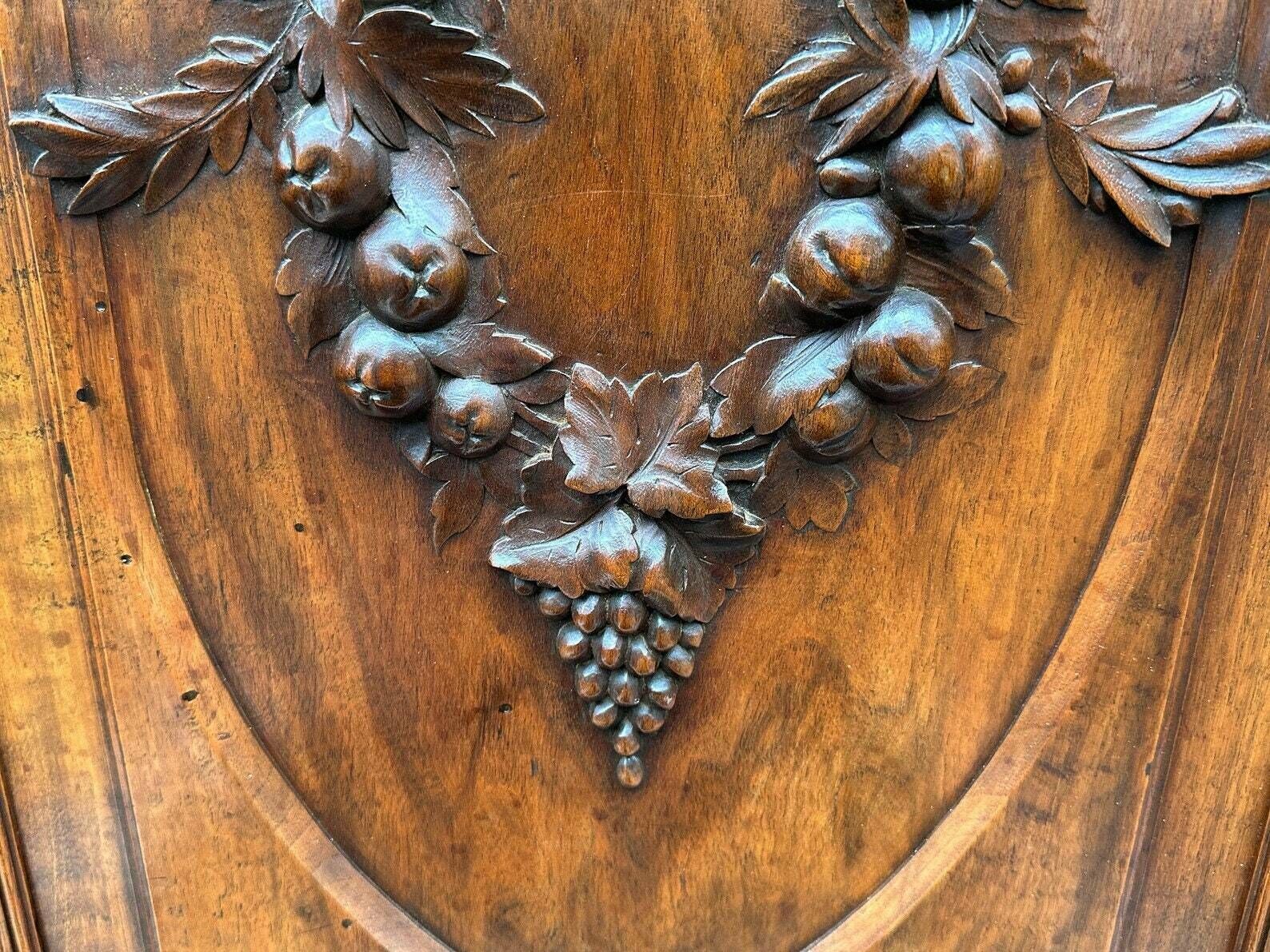 Large French Antique Carved Wood Cabinet Door Couple Of Birds photo buy