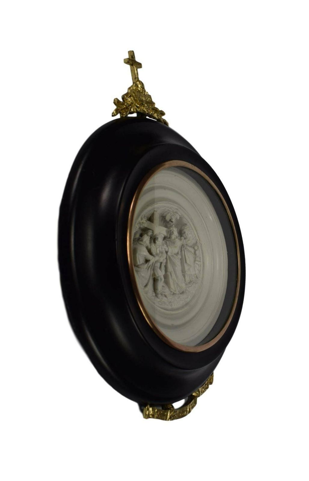 French Antique Religious Frame Jesus Carrying The Cross By Masson Napoleon III Frame photo vinterior