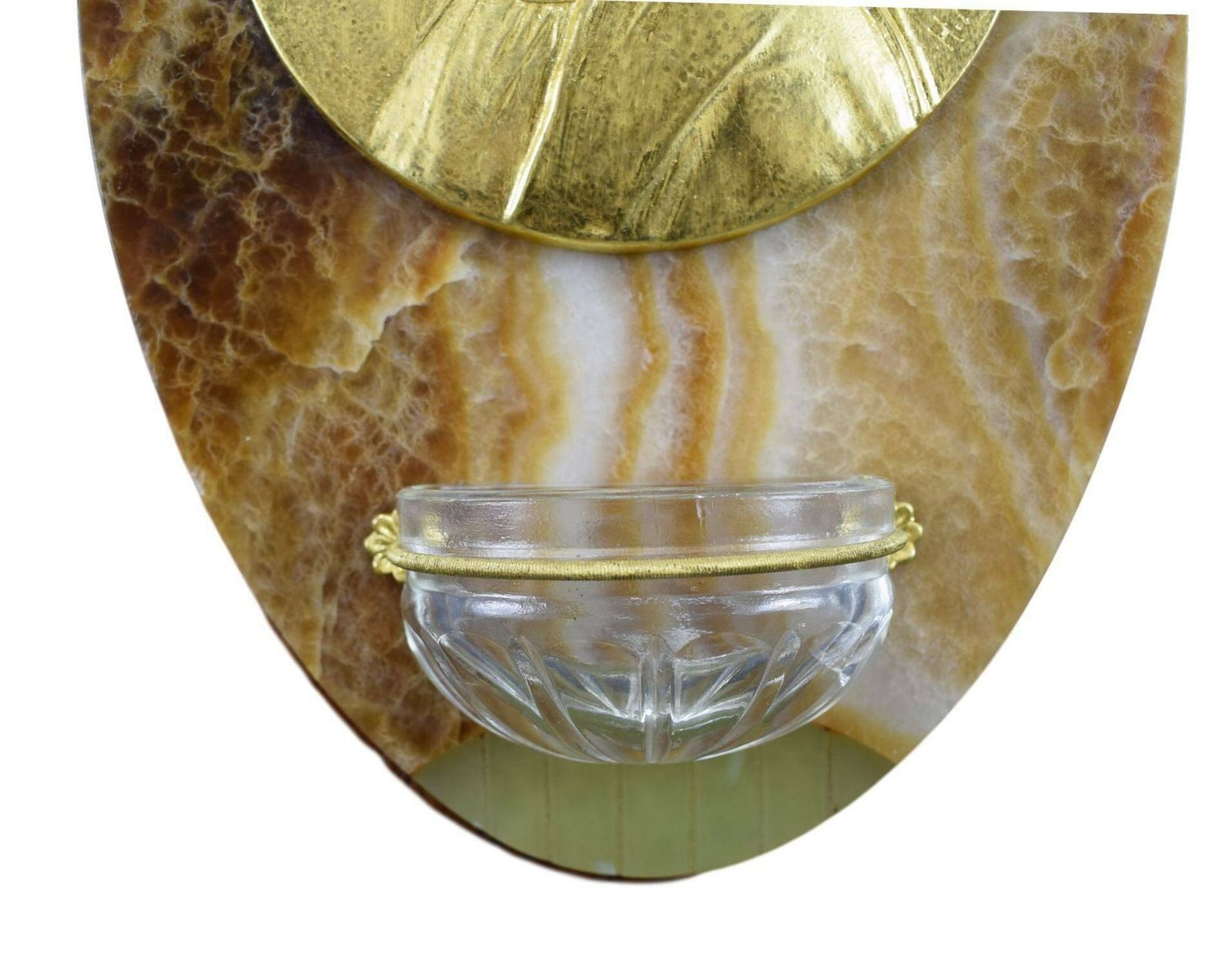 Antique French Holy Water Font Benitier Waterfont Of Our Lady Of Lourdes By H. Moreau Marble photo 315.0