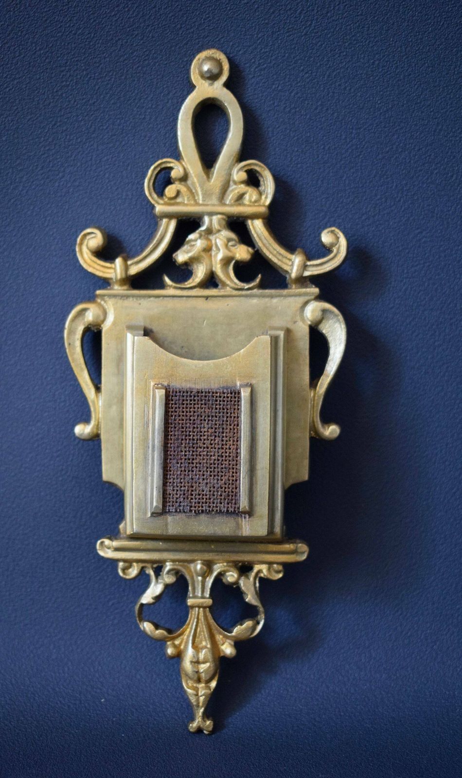 Antique French Bronze Wall Hanging Match Striker Wall Mountable Vesta