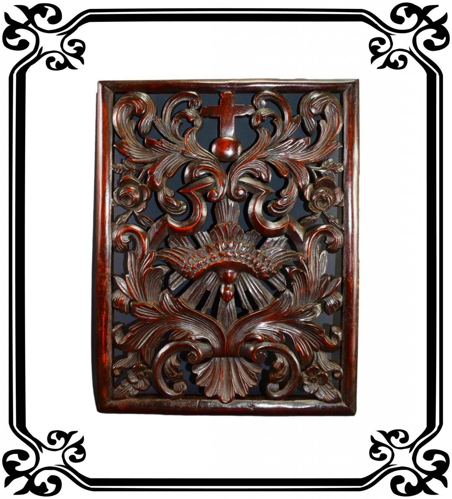 French Antique Carved Religious Panel 19th photo furniture