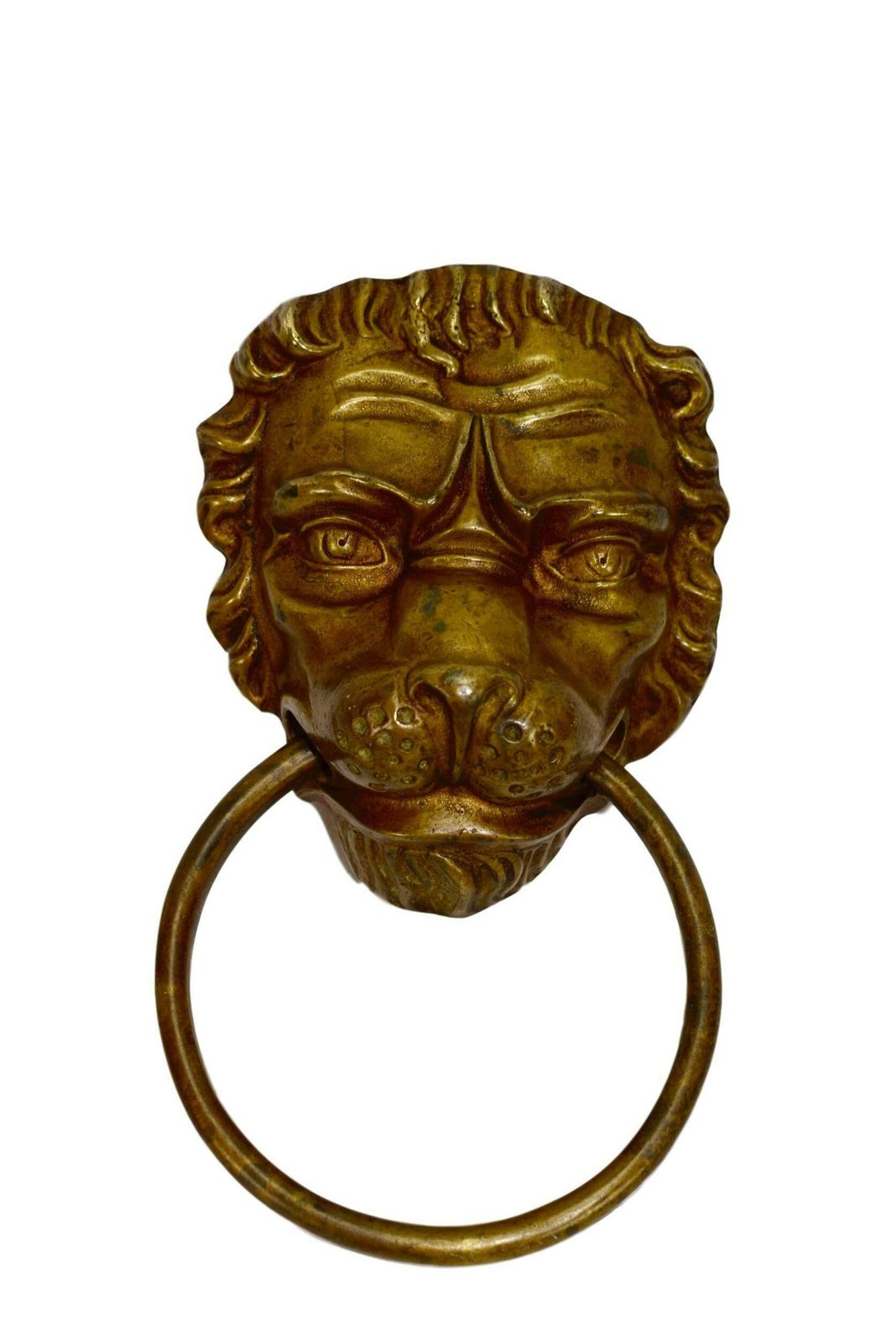 French Antique Large Bronze Lion Door Handle Knocker