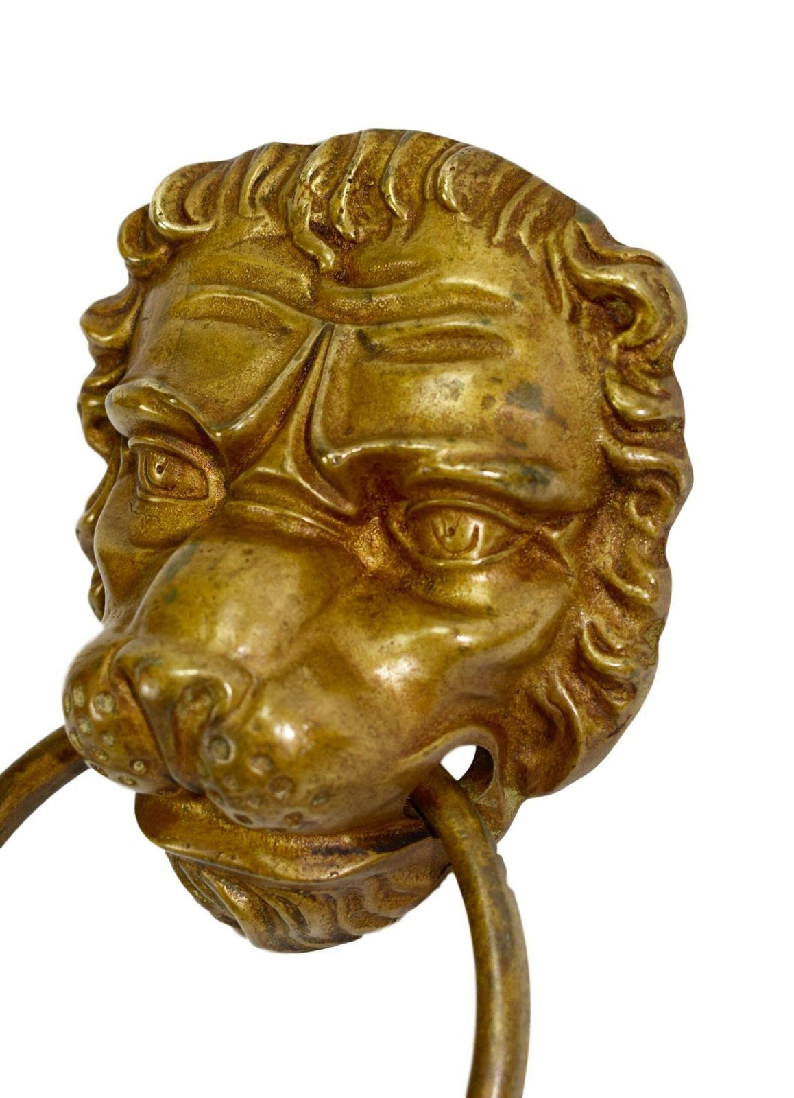 French Antique Large Bronze Lion Door Handle Knocker photo for sale