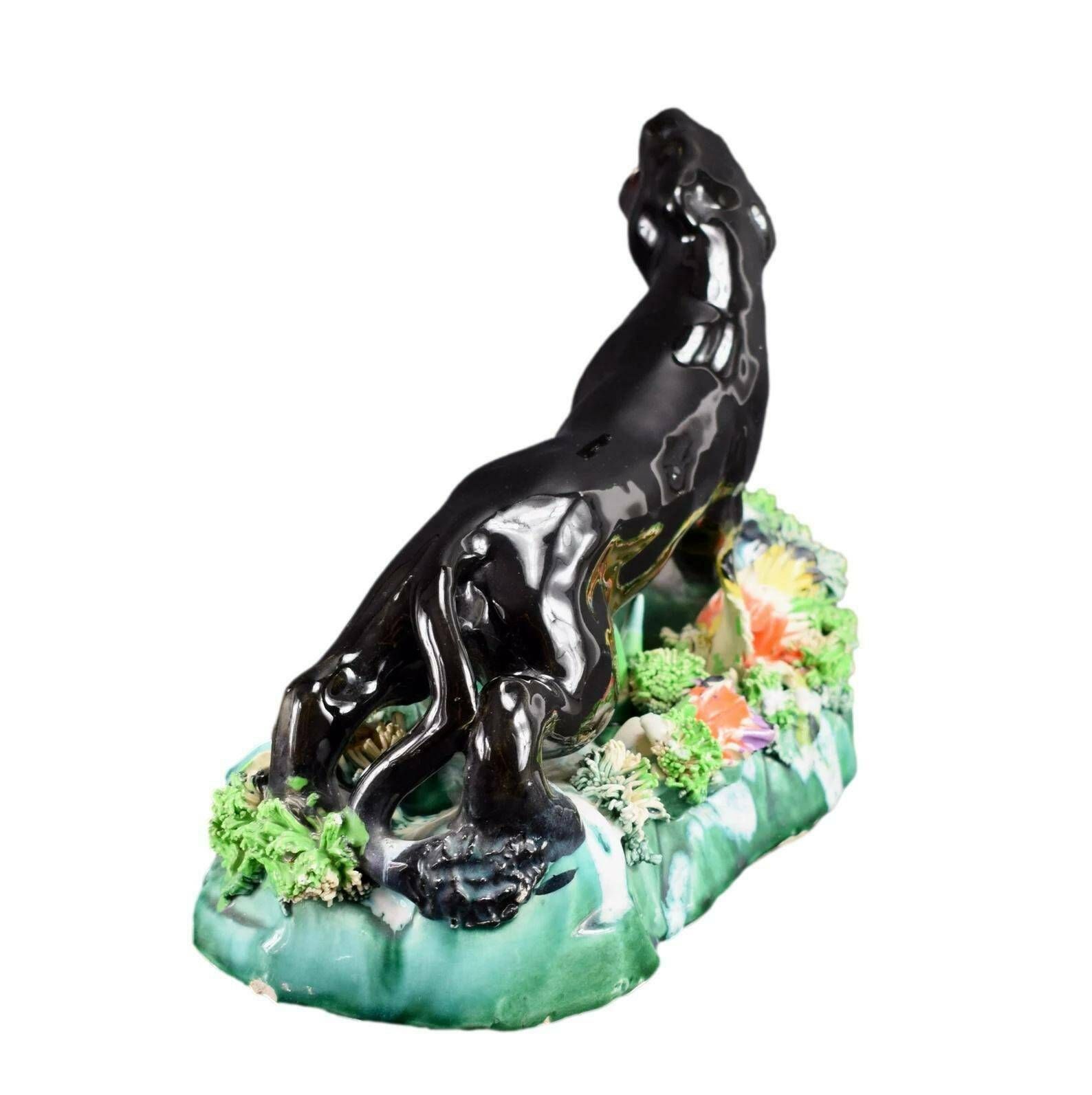 Rare Vintage Vallauris Faience Panther Sculpture photo Art