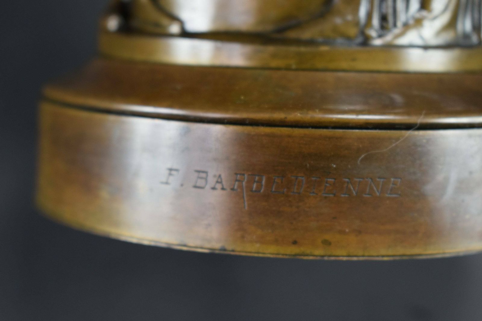 photo furniture 19th Ferdinand Barbedienne Antique French Bronze Electrified Oil Lamp Base