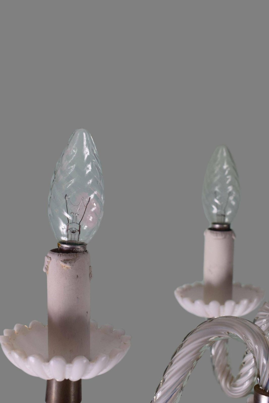 French Vintage White Opaline Chandelier 5 Lights photo vintage