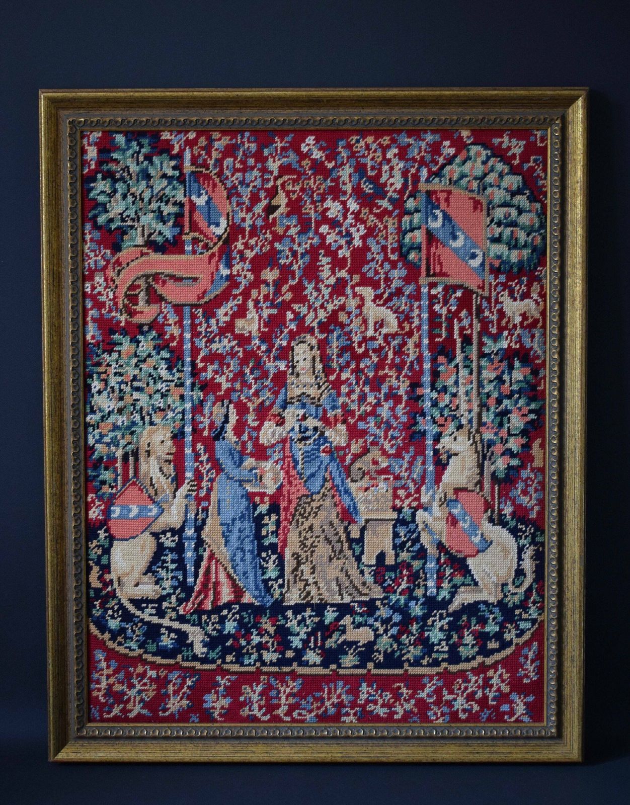 The Lady And The Unicorn Taste Needlepoint Wool Canvas Tapestry Wall Hanging Canvases