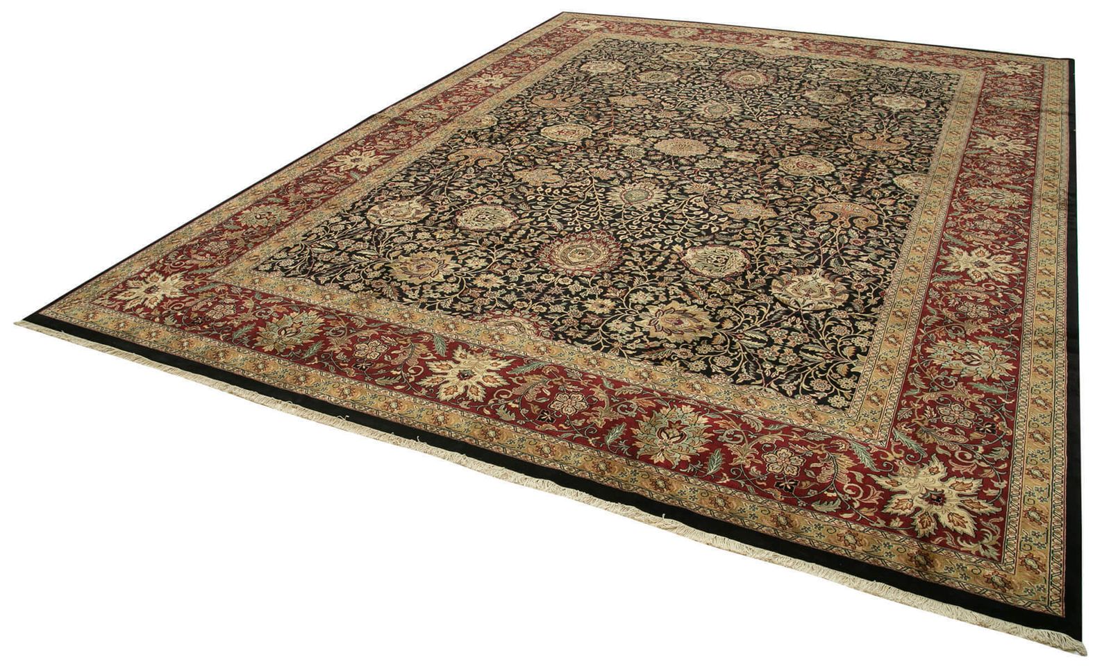 Oriental Handmade 2000s 390 Cm X 518 Cm Black Large Area Oushak Rug photo for sale