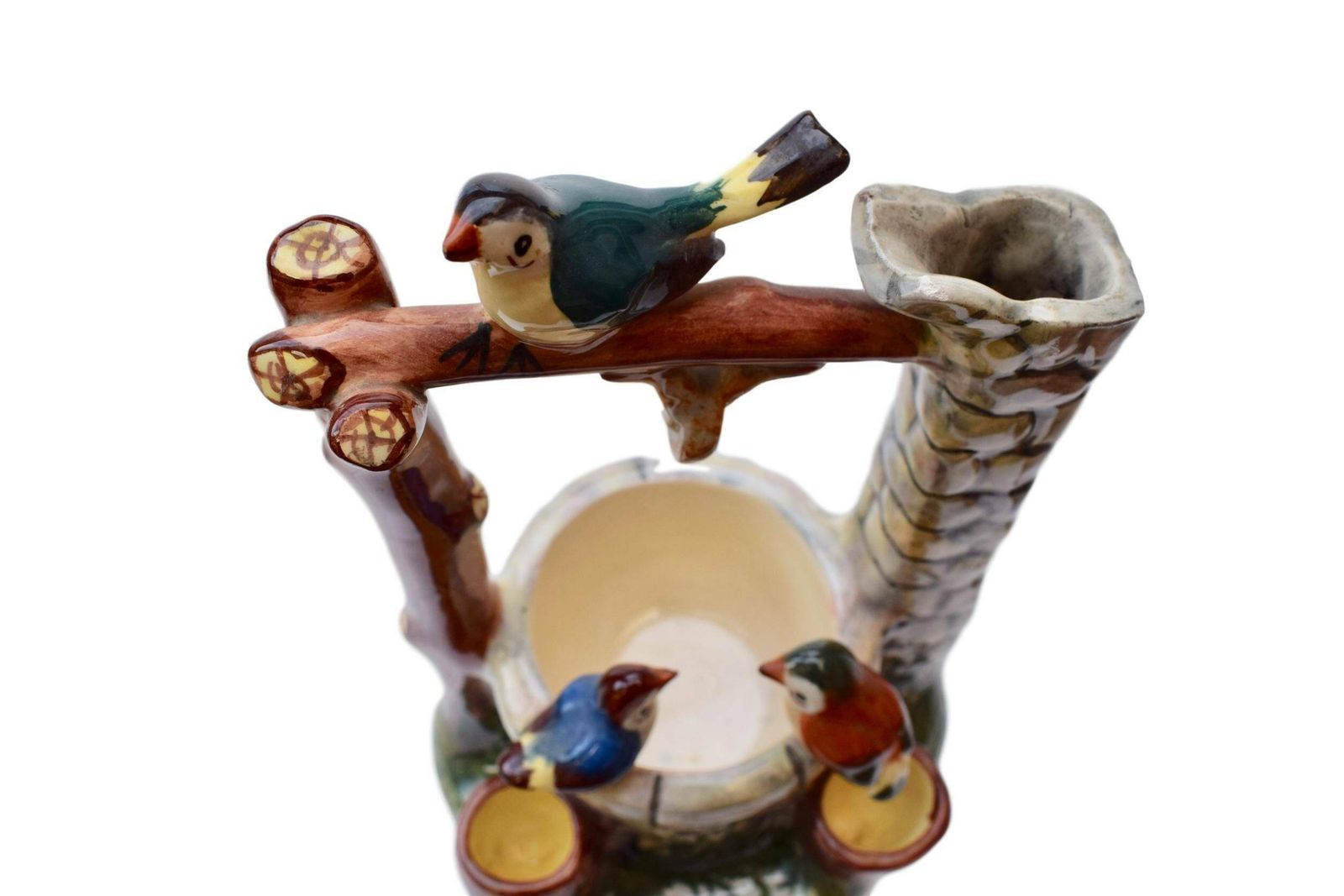 Jerome Massier Antique French Vallauris Majolica Bird Wishing Well Centrepiece photo buy