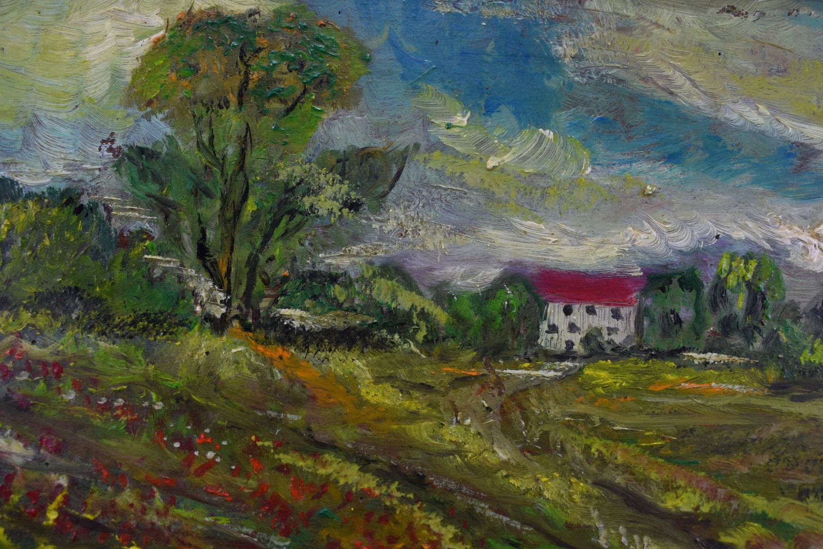 After Poppy Of Claude Monet French Antique Oil Painting On Panel Signed , Poppy Field photo 240.0