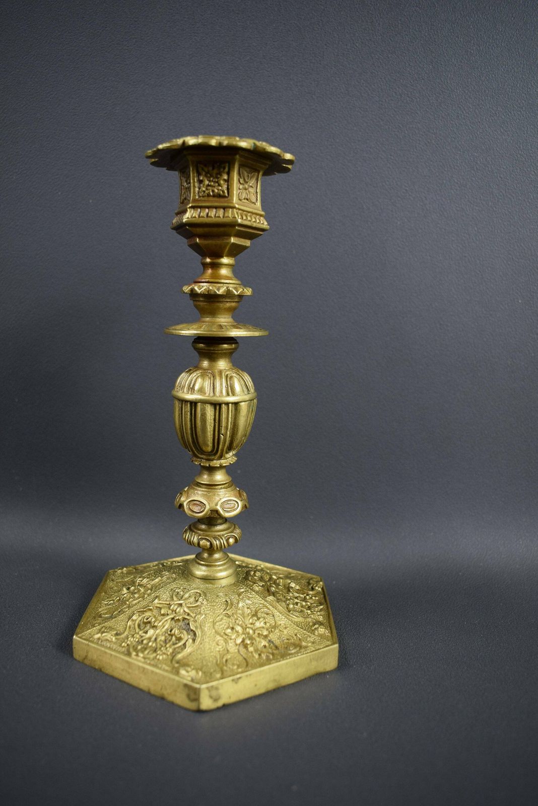 Antique French Pair Of Bronze Candle Holder Napoleon III 19th photo furniture