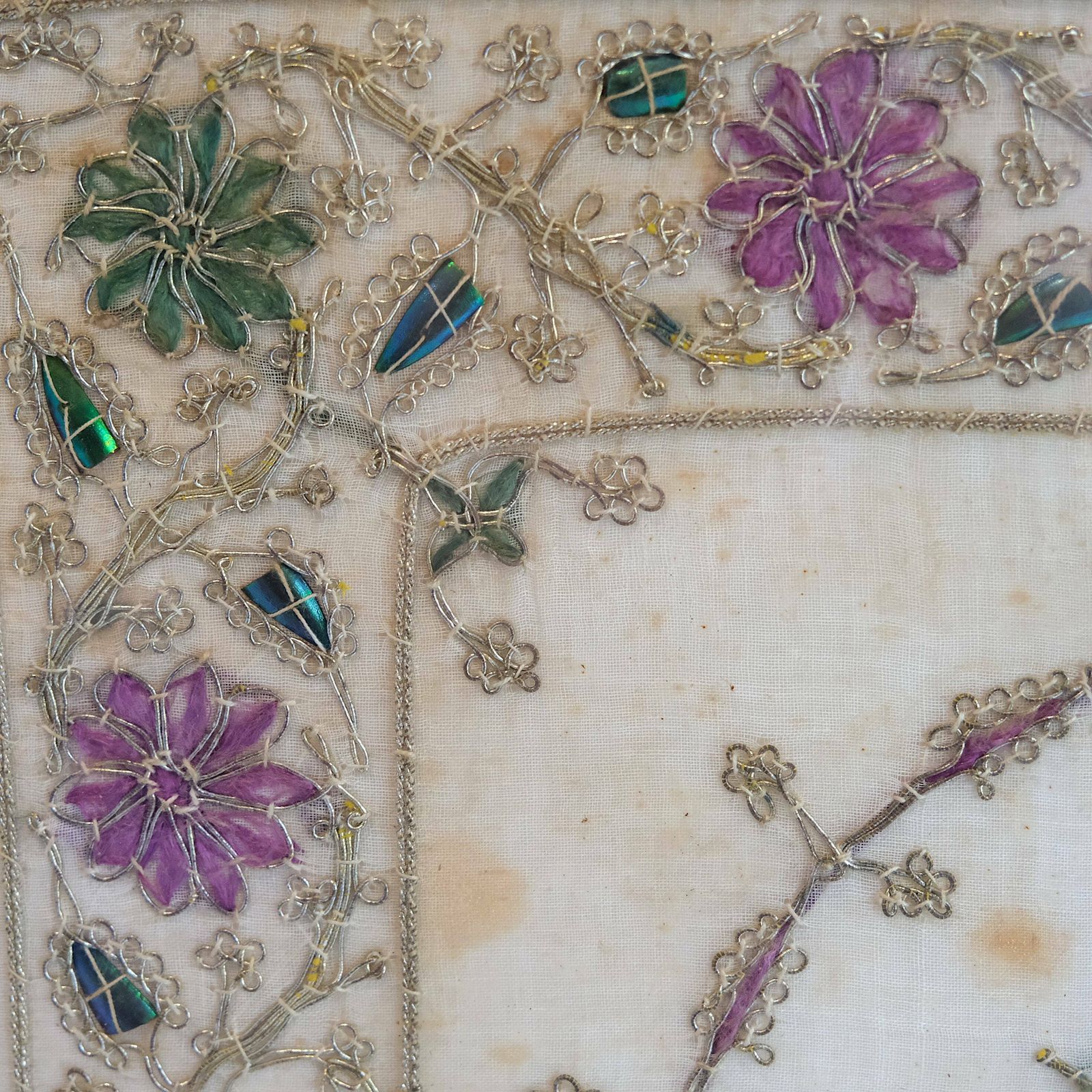 Antique Beetle Wing Embroidery, Indian Textile photo buy
