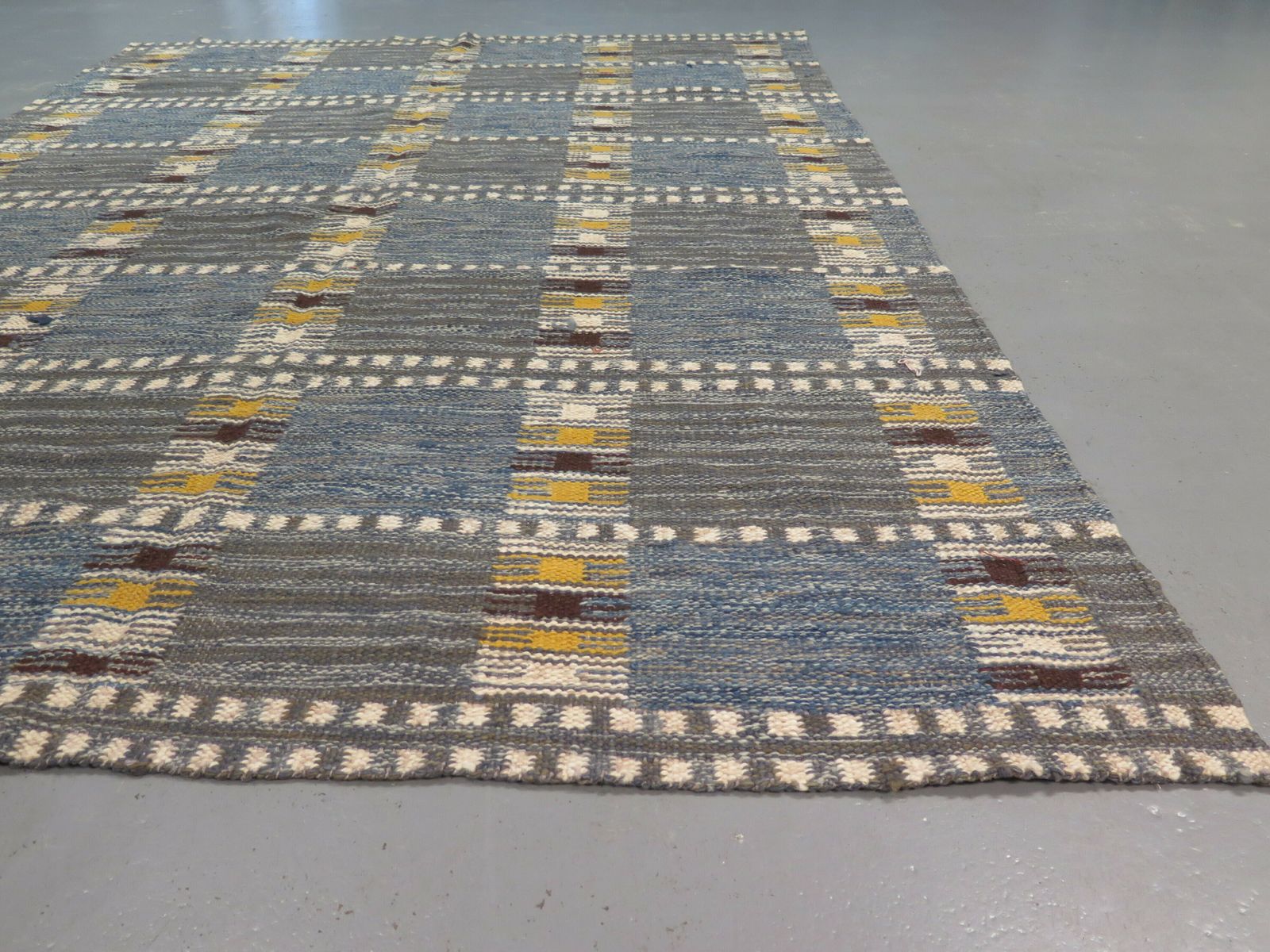 Handwoven Mid Century Swedish Style Kilim photo for sale