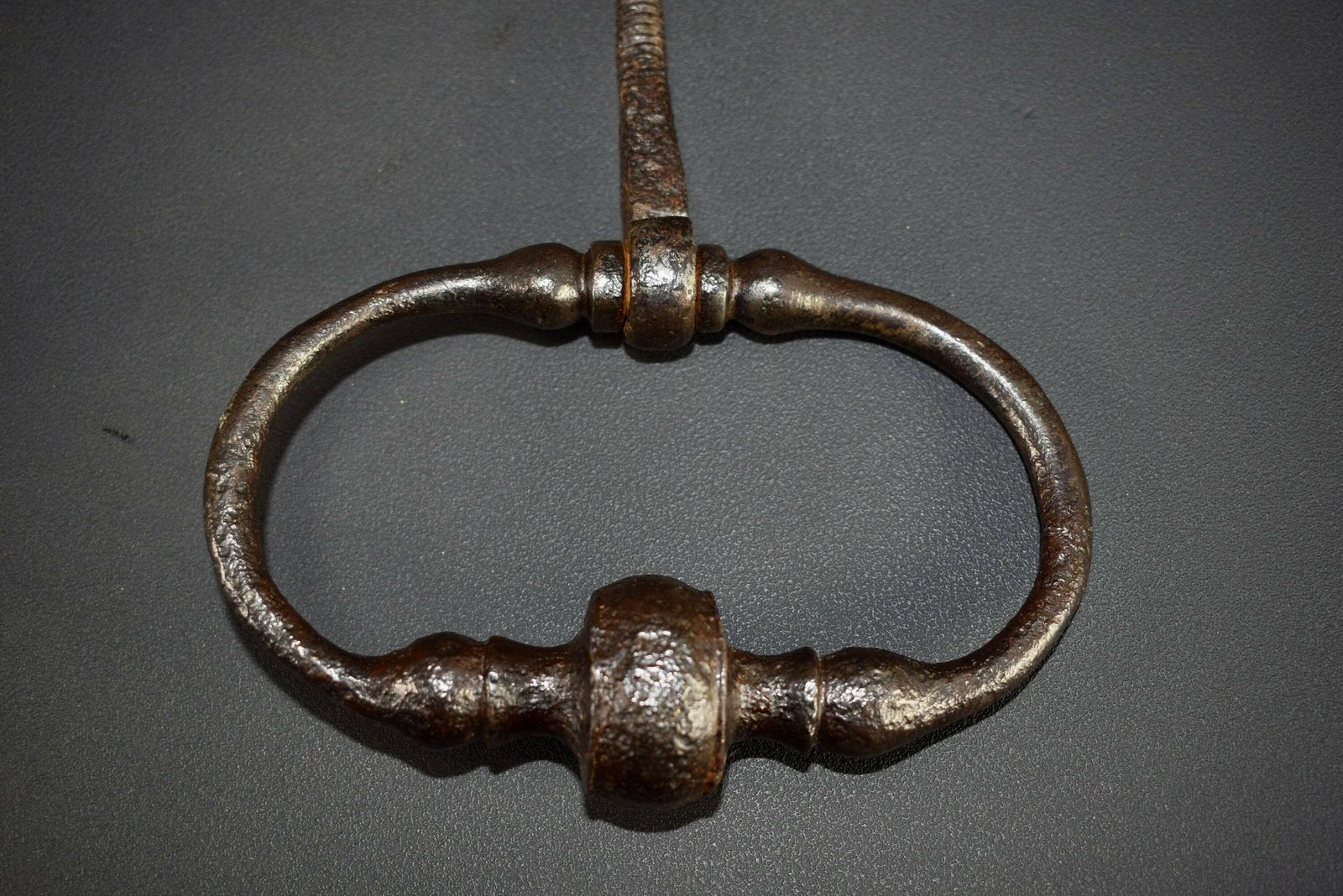 French Antique Wrought Iron Doorknocker 18th Century photo vintage