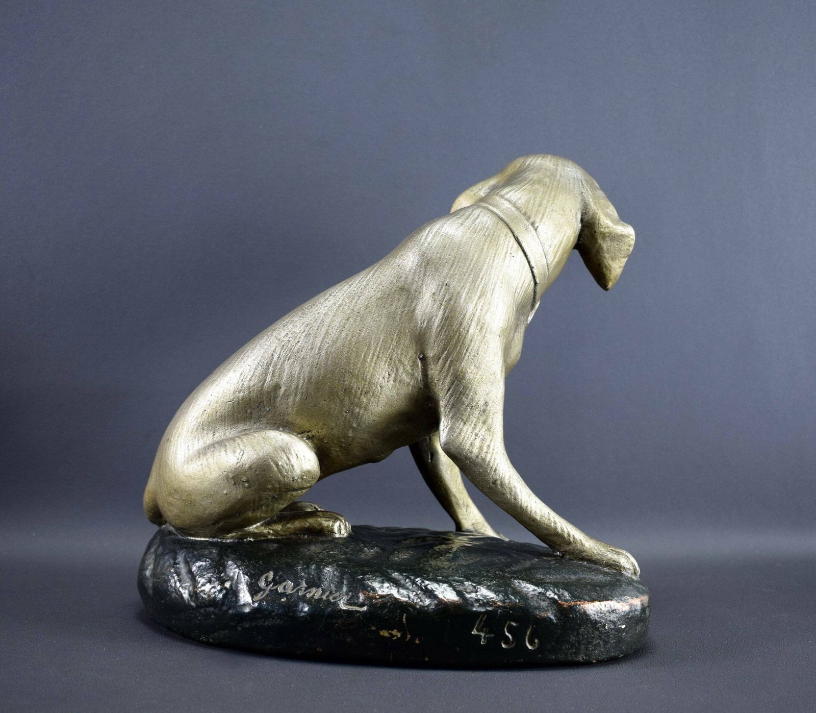 Garnier French Terracotta Hunted Dog Statue Vintage photo 400.0