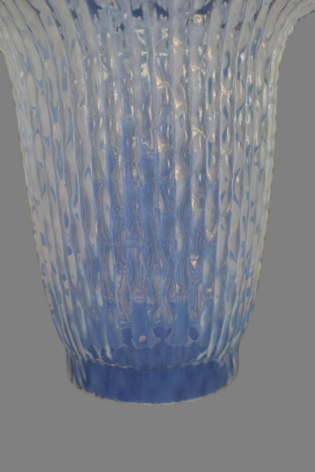 Vintage Antique Blue Glass Oil Lamp Shade Faceted Opalescent Glass Lamp Shade photo furniture