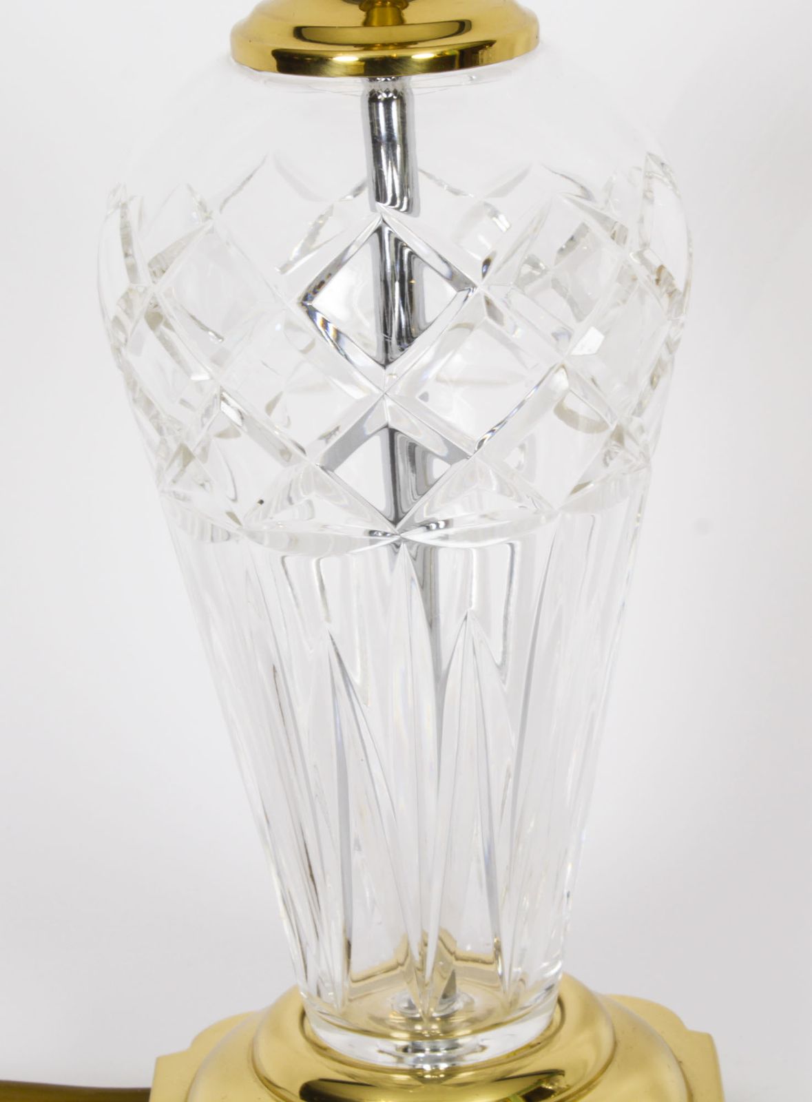 Vintage Pair Of Windsor Cut Glass Lamps  20th Century photo 750.0