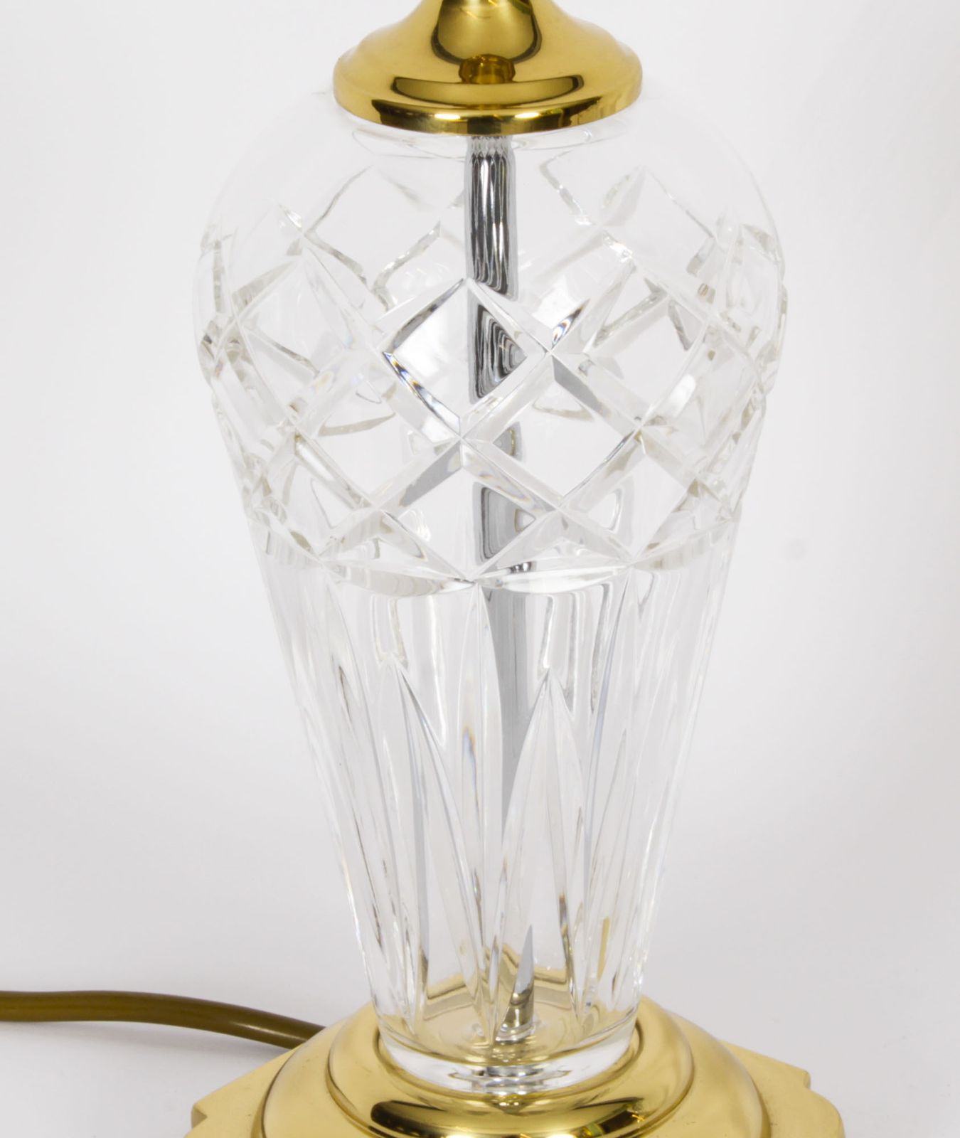 Vintage Pair Of Windsor Cut Glass Lamps  20th Century photo vintage