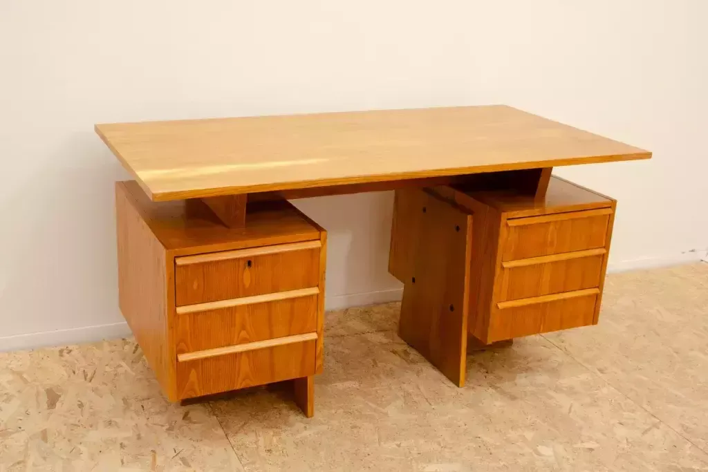 Fully Renovated Czechoslovak Huge Writing Desk, 1970´S, Central Europe photo furniture