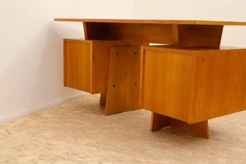 photo vintage Fully Renovated Czechoslovak Huge Writing Desk, 1970´S, Central Europe