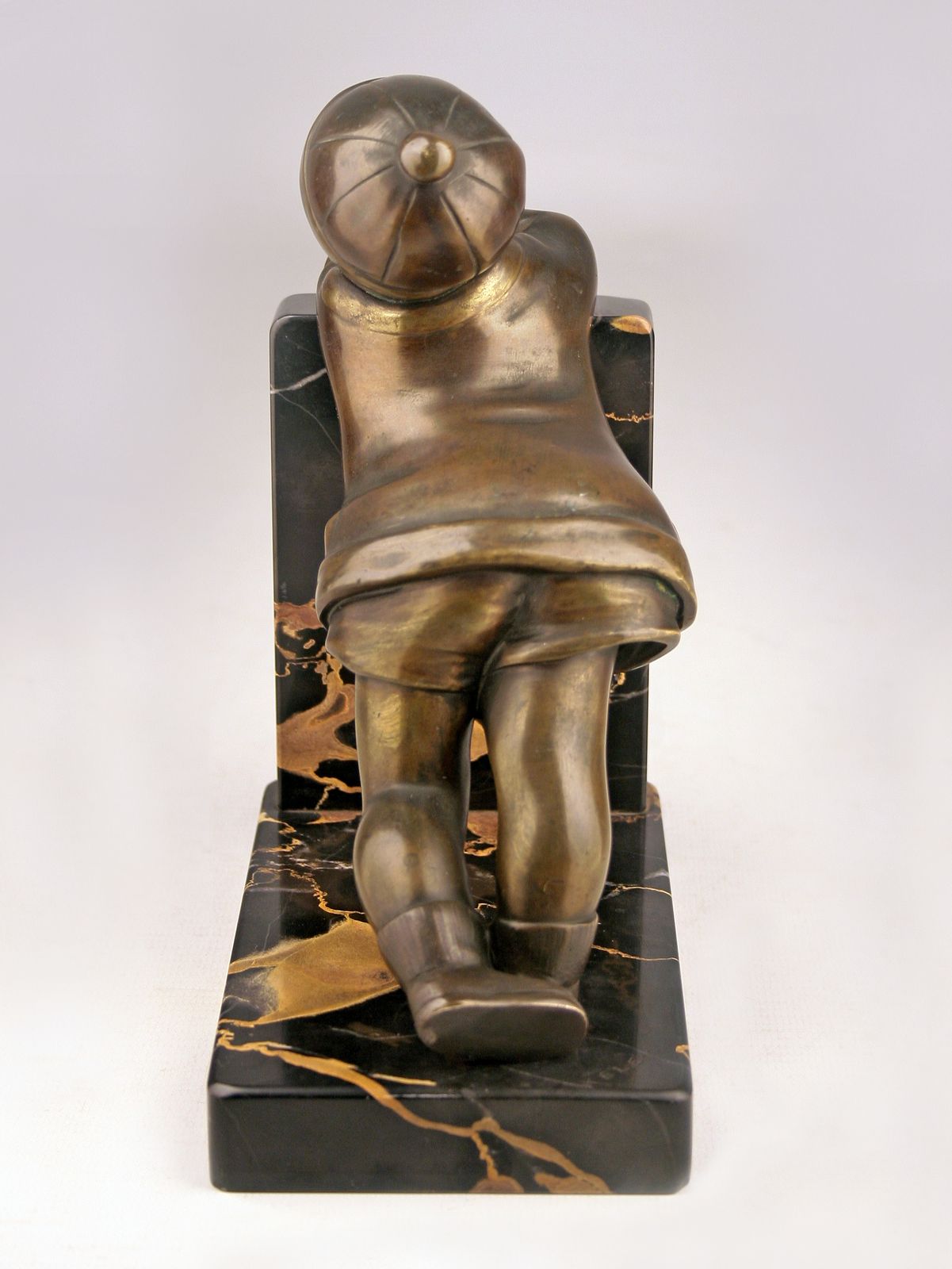 photo buy Pair Of Art Déco Bronze Bookends With Marble Base Designed By Alexandre Kéléty For Etling Paris