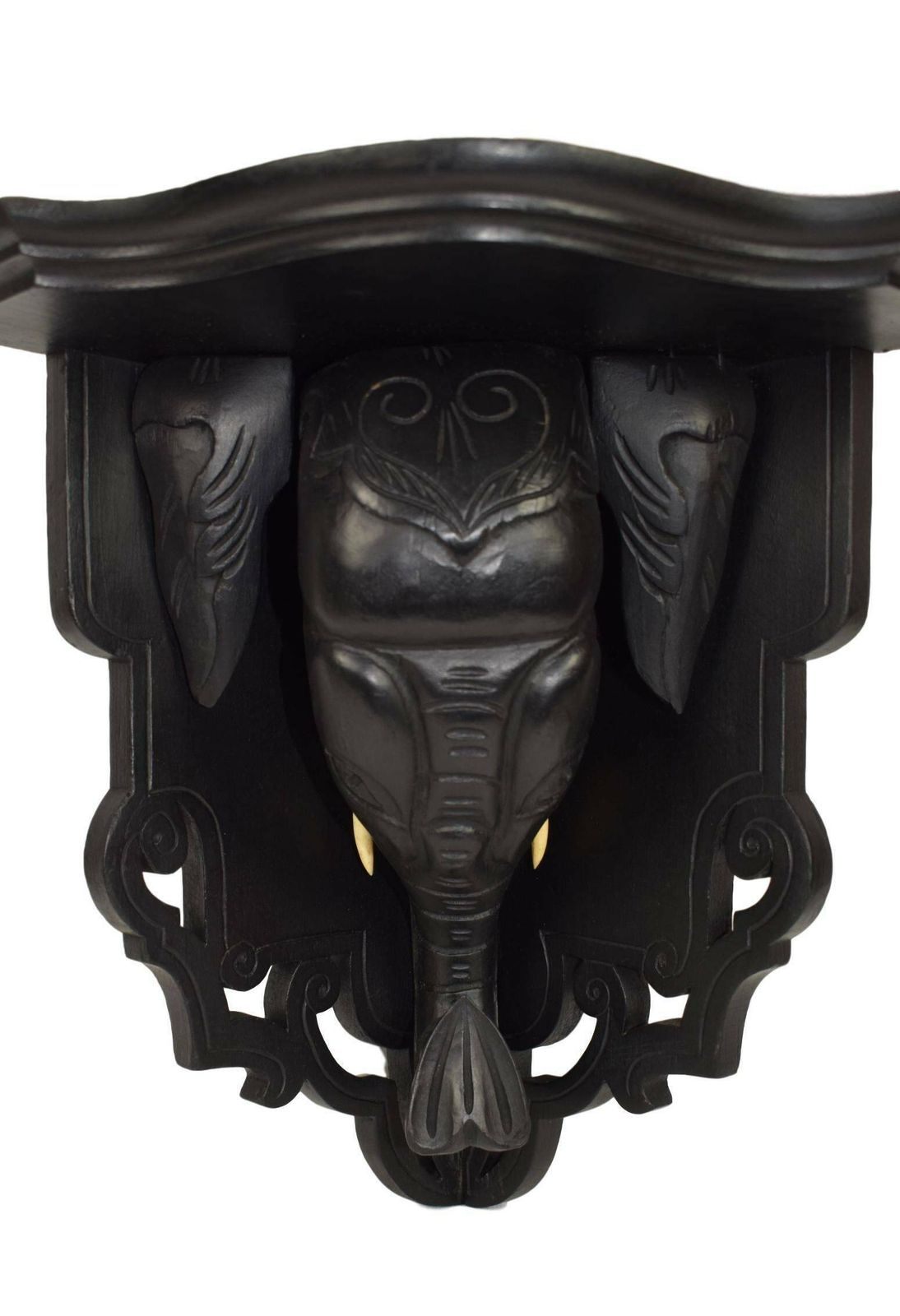 French Antique Architectural Carved Wood Wall Shelf Elephant 19th photo for sale