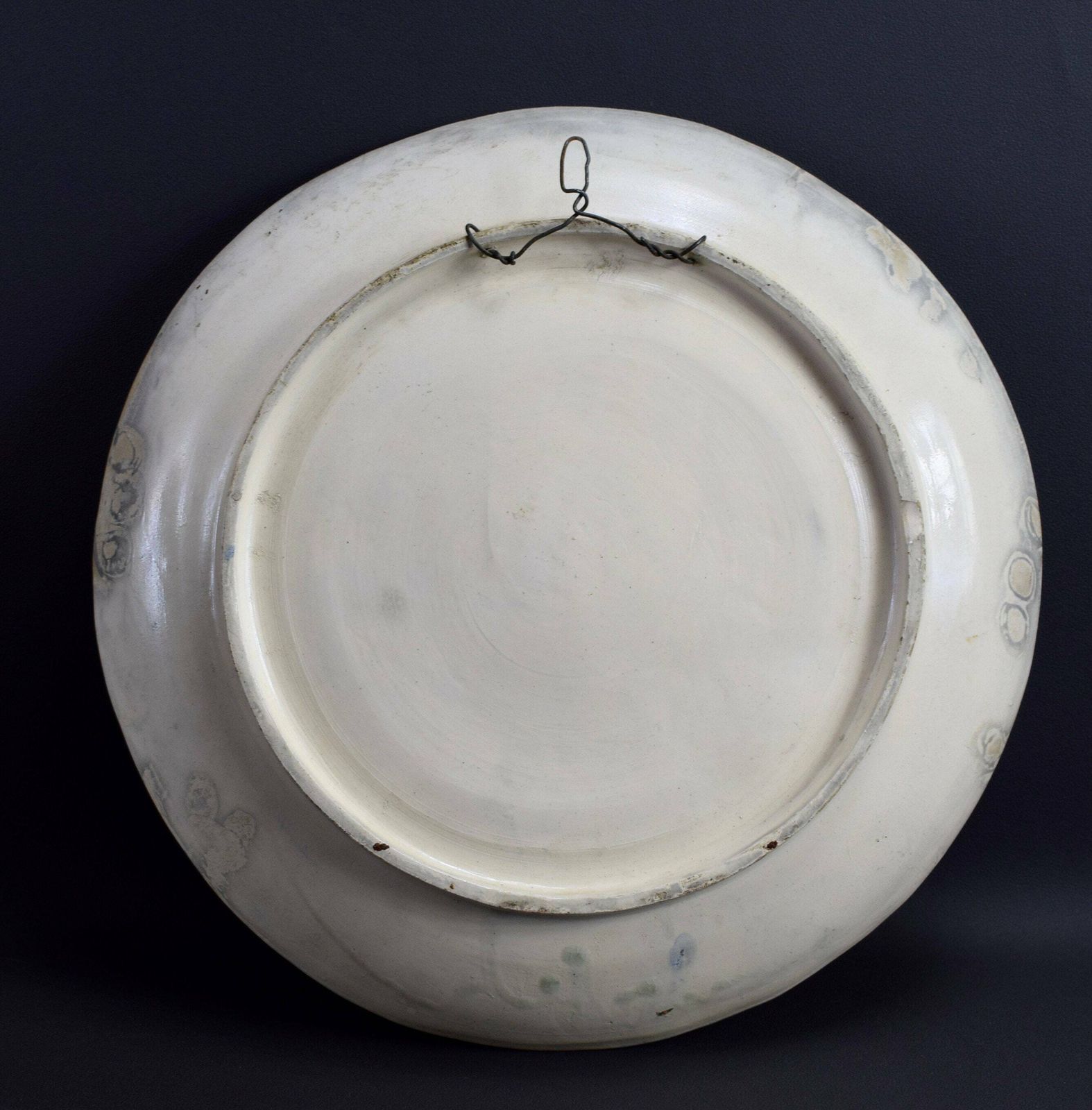 photo furniture Max Claudet French Antique Hand Painted Terracotta Pottery Wall Plate