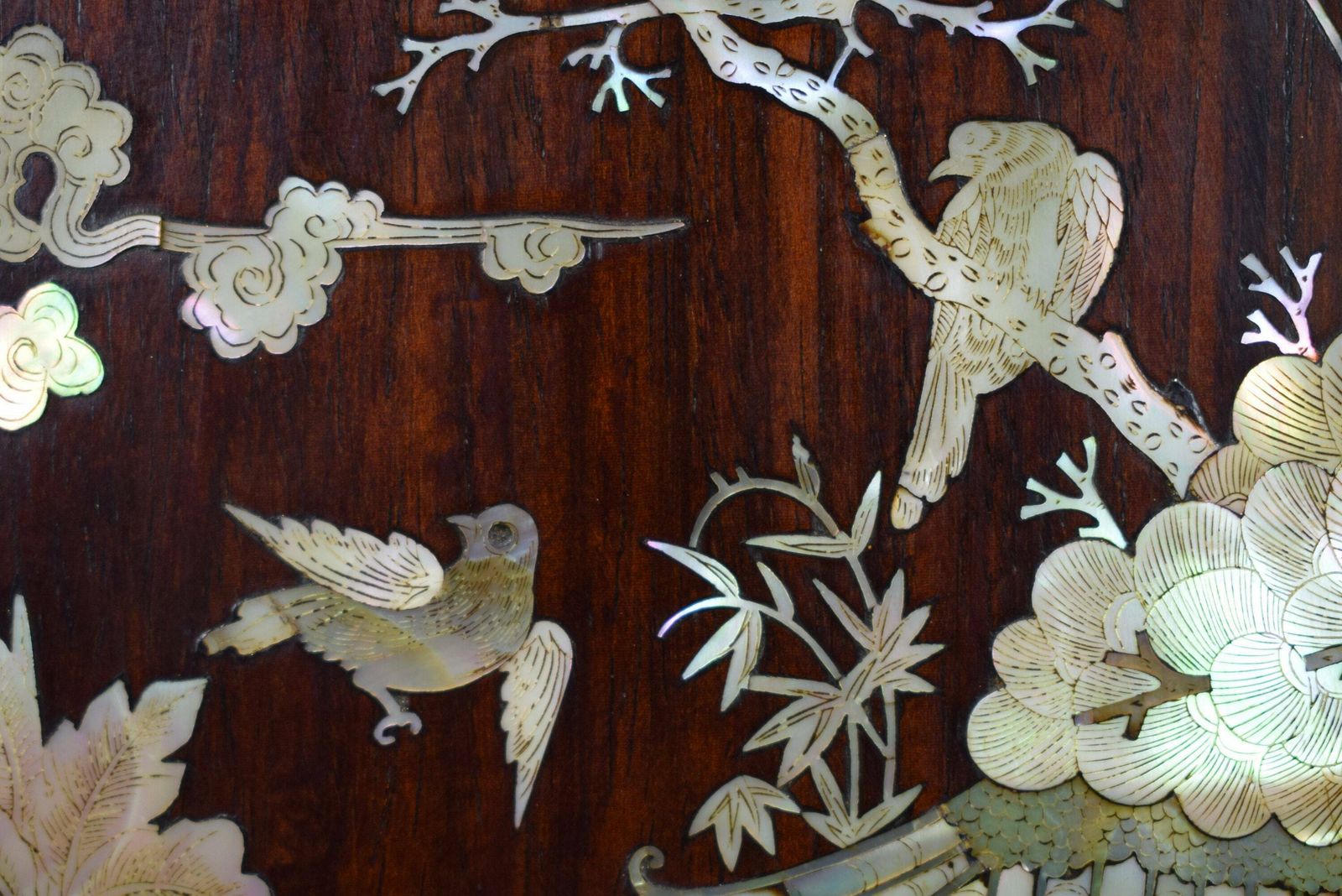 19th Antique Chinese Carved Wood And Mother Of Pearl Inlaid Wall Panel Asian Wood Art Vietnamese photo buy