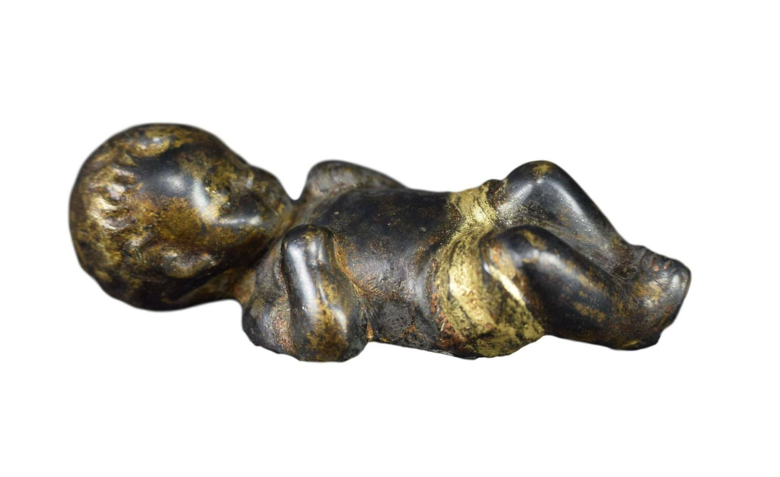 Rare French Antique 19th Bronze Jesus Christ Baby Crib Christmas photo 346.0