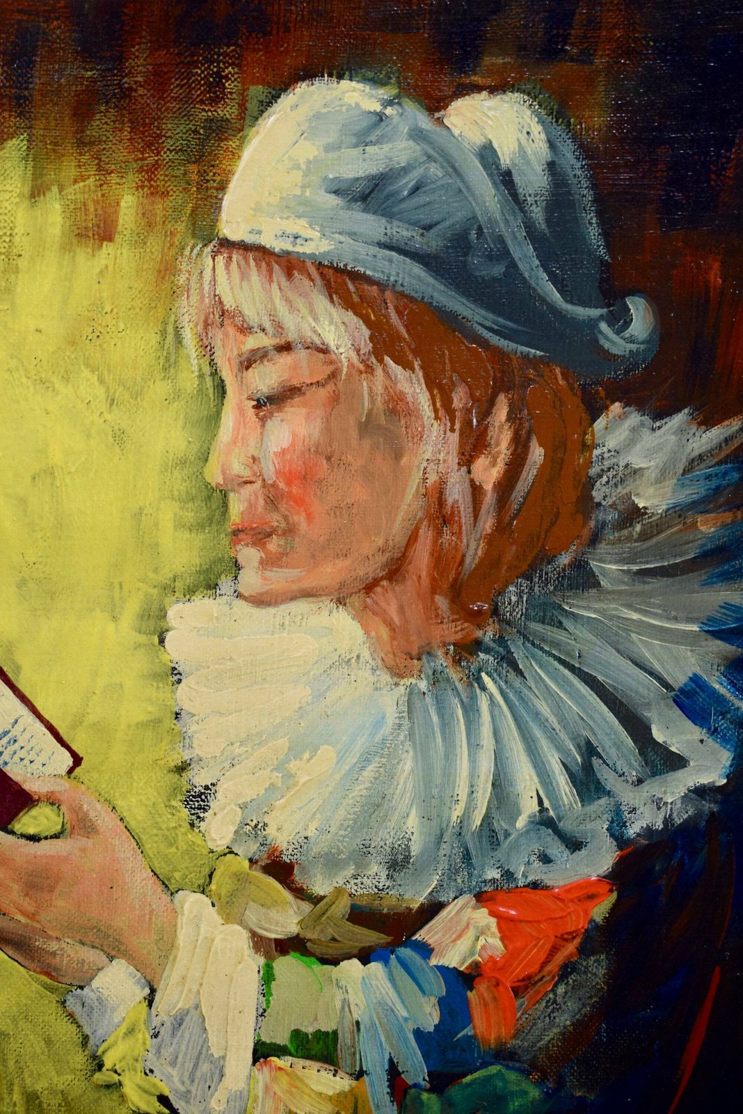 Vintage French Oil Painting On Canvas photo Art