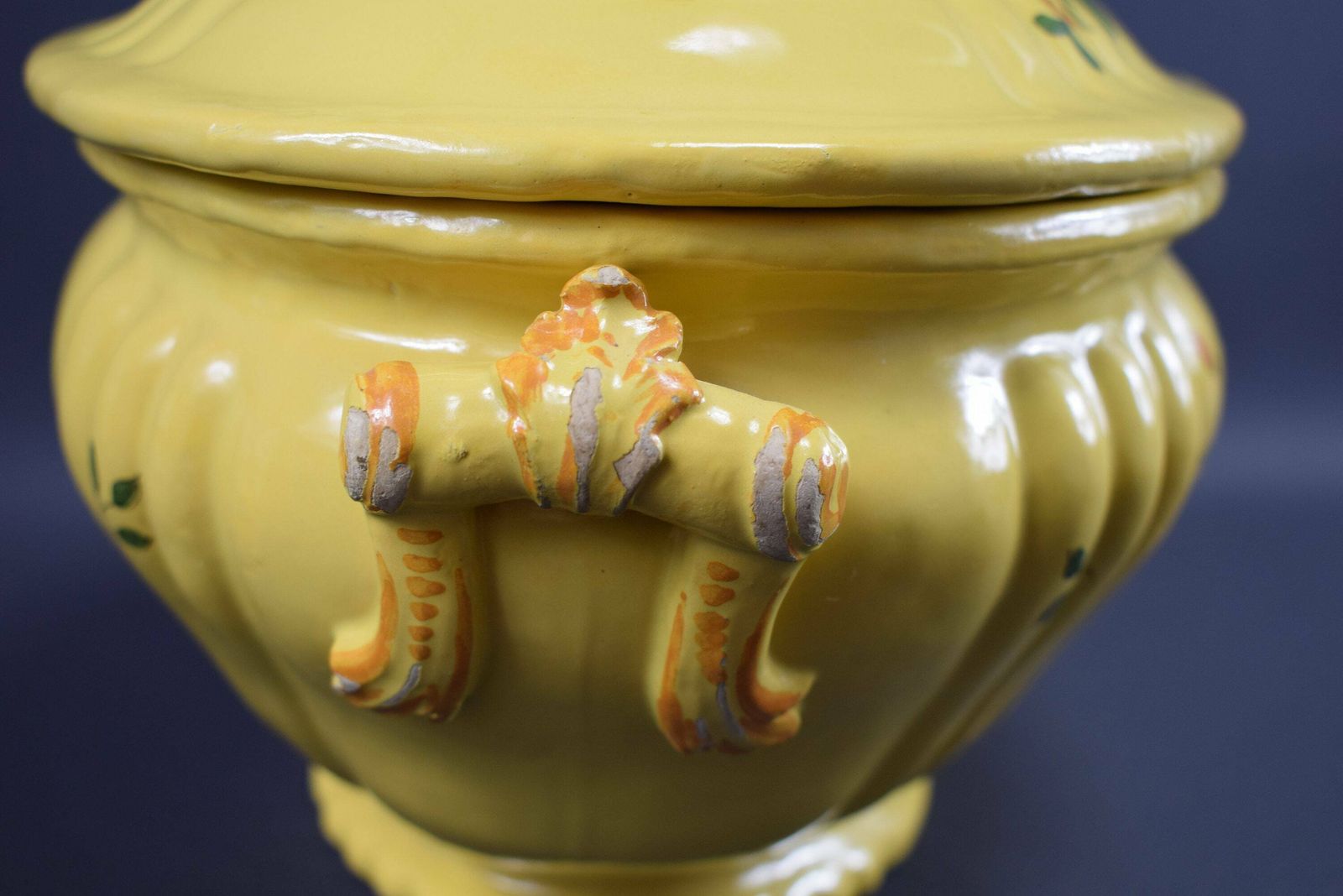 Vintage Yellow Hand Painted Montpellier Ceramic Lidded Tureen Provence photo 275.0