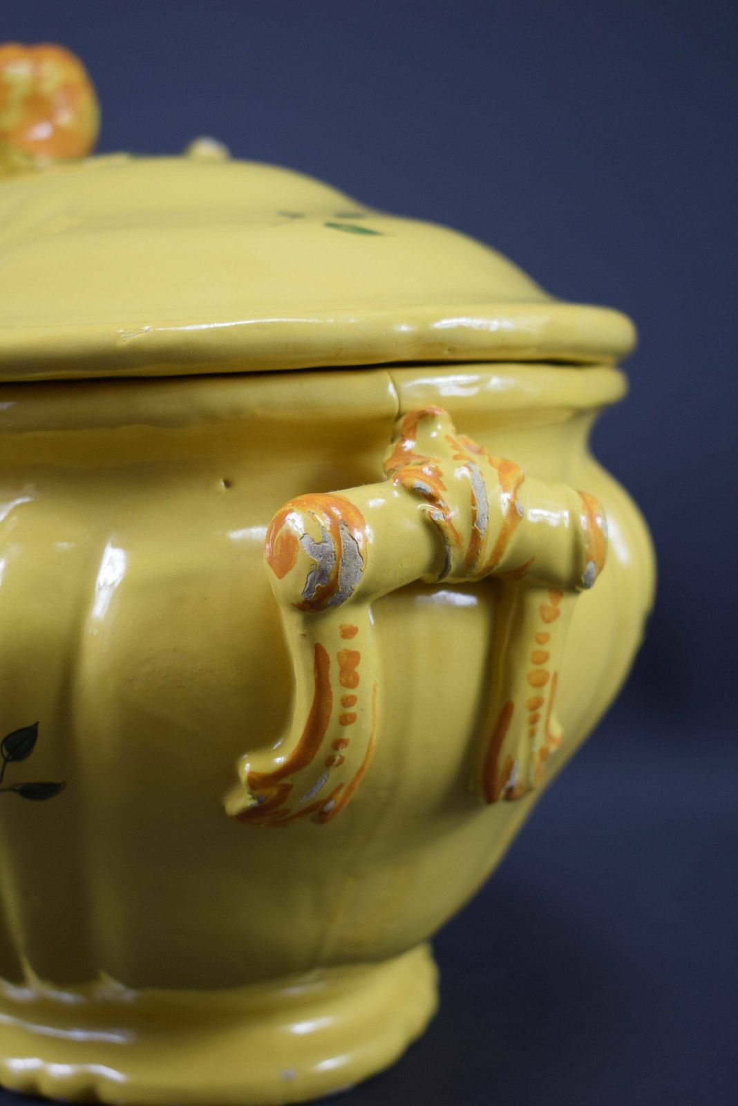 Vintage Yellow Hand Painted Montpellier Ceramic Lidded Tureen Provence photo vintage