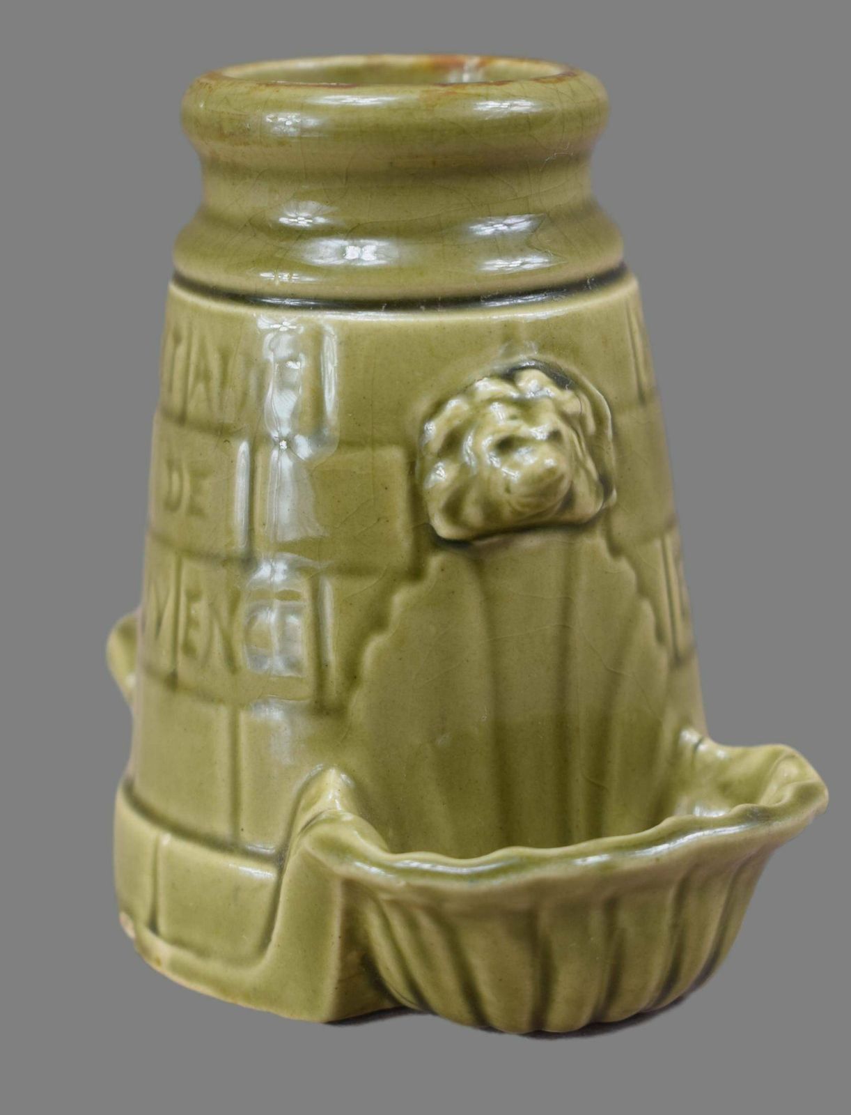 Freres Gros Mustard Of Dijon Pot, Fine Mustard Jar, Fountain Of Youth Mustard Pot With Lions, Country Rustic Decor, Advertising Mustard Pot photo 144.0
