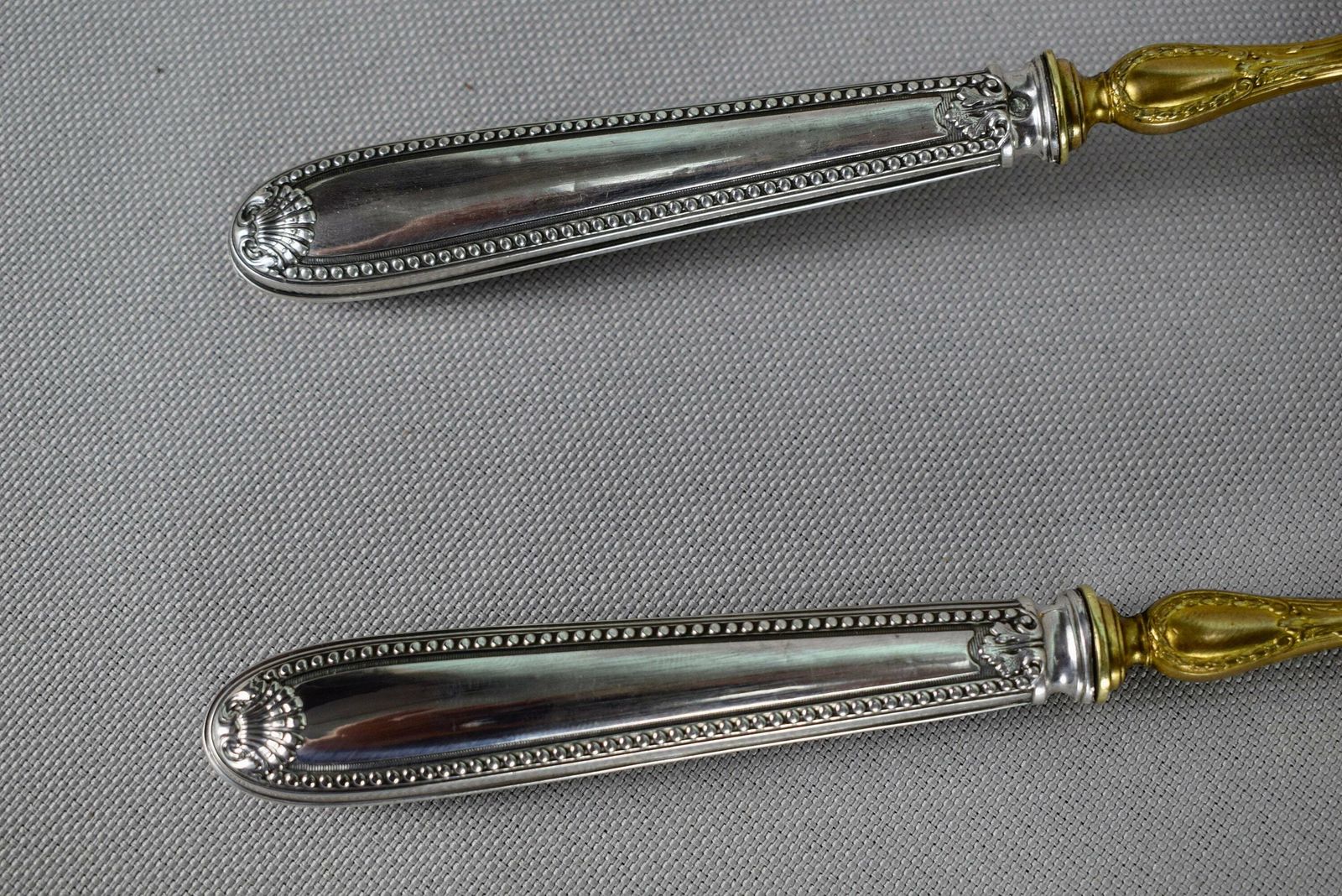 Antique French Sterling Silver Strawberry Dessert Serving Set In Original Case, French Antique Flatware, Luncheon Silverware photo Home Decor