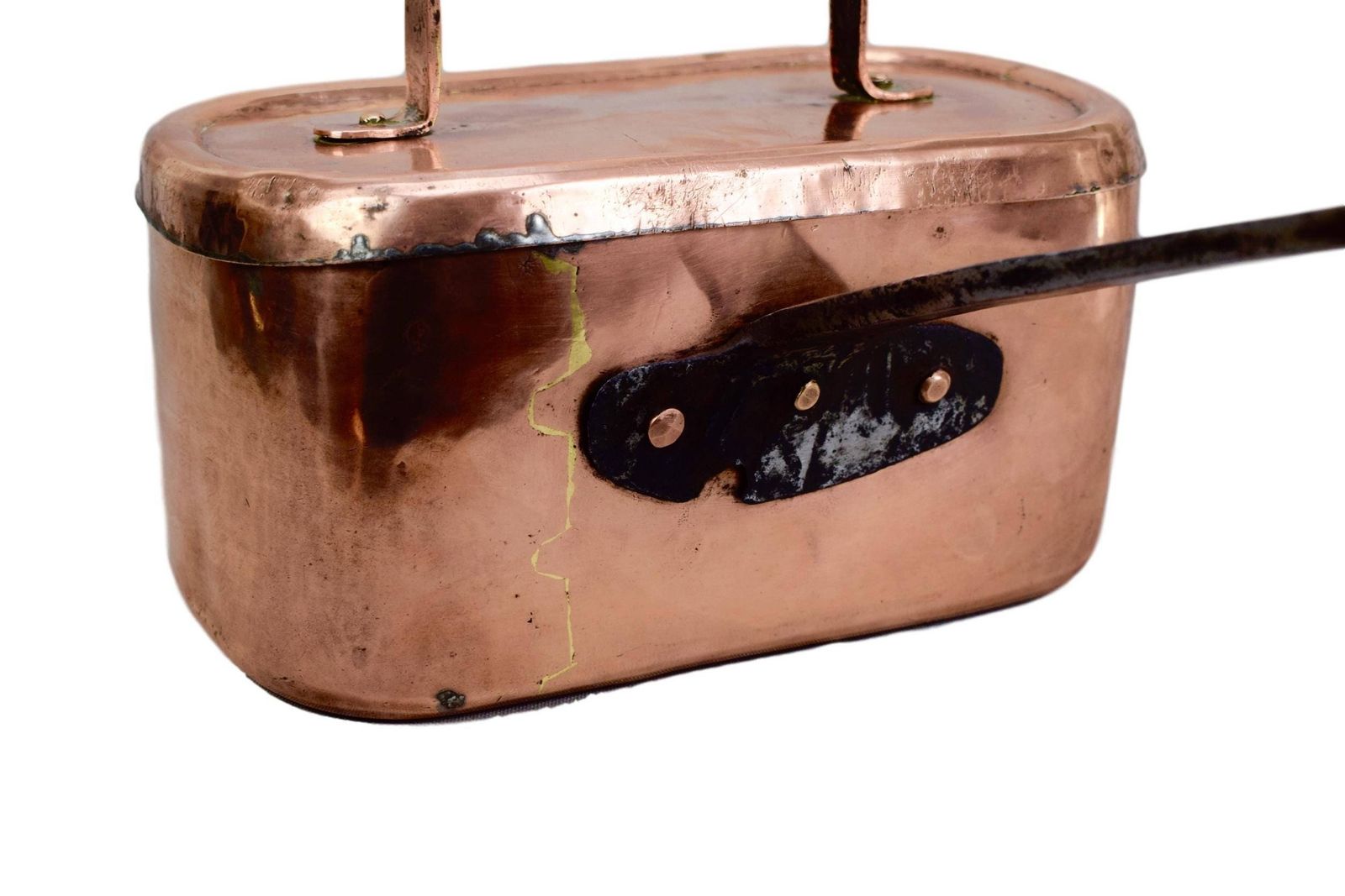 French Antique Dovetailed Copper Daubiere   Frenc Chef 19th.C Copper Braising Box   French Country Kitchen Copper photo Home Decor