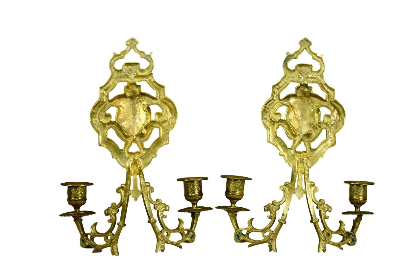 French Antique Pair Of Gilded Bronze Wall Sconce photo 426.0