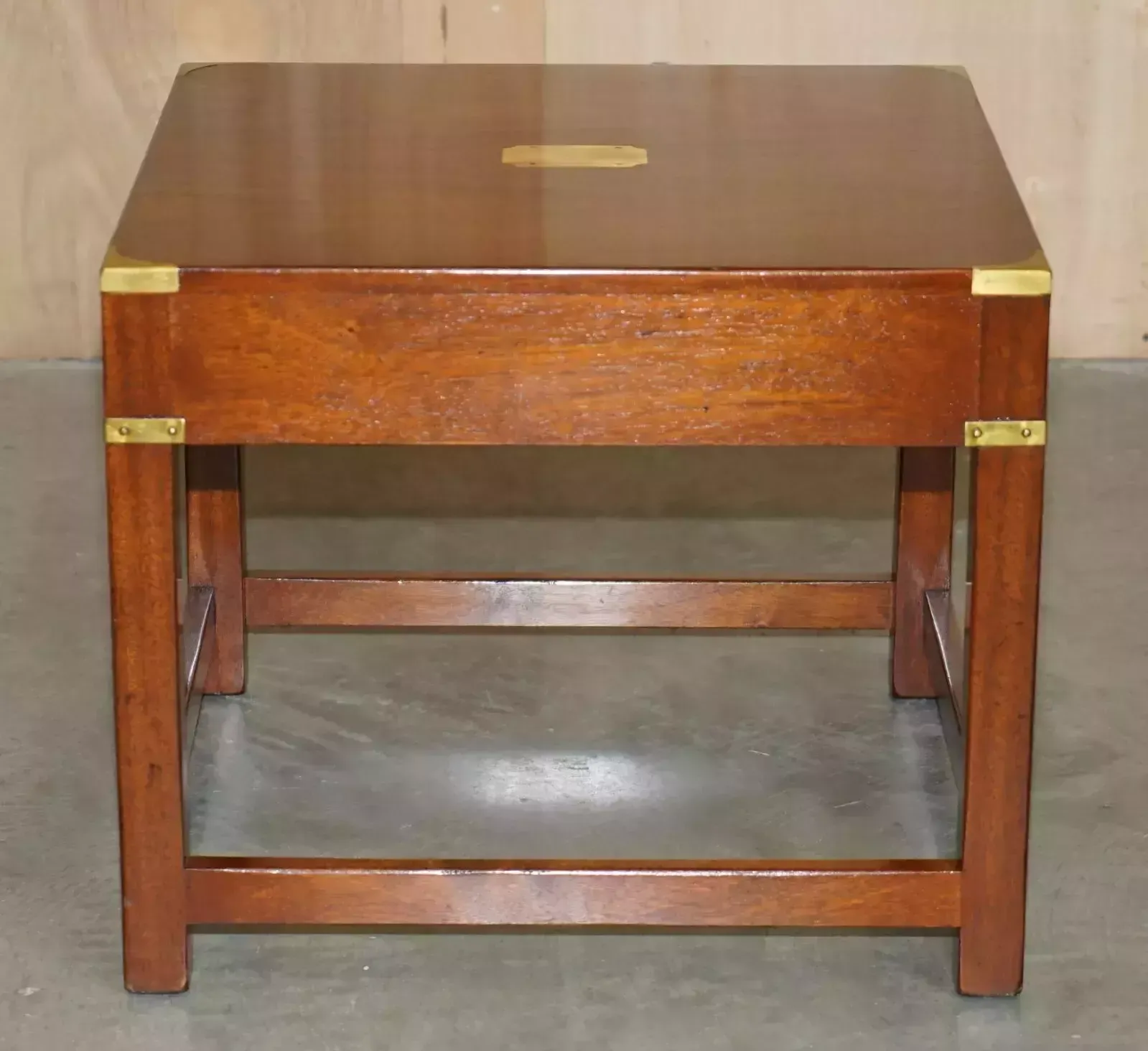 photo for sale Fine Pair Of Harrods Kennedy Mahogany Military Campaign Single Drawer Tables